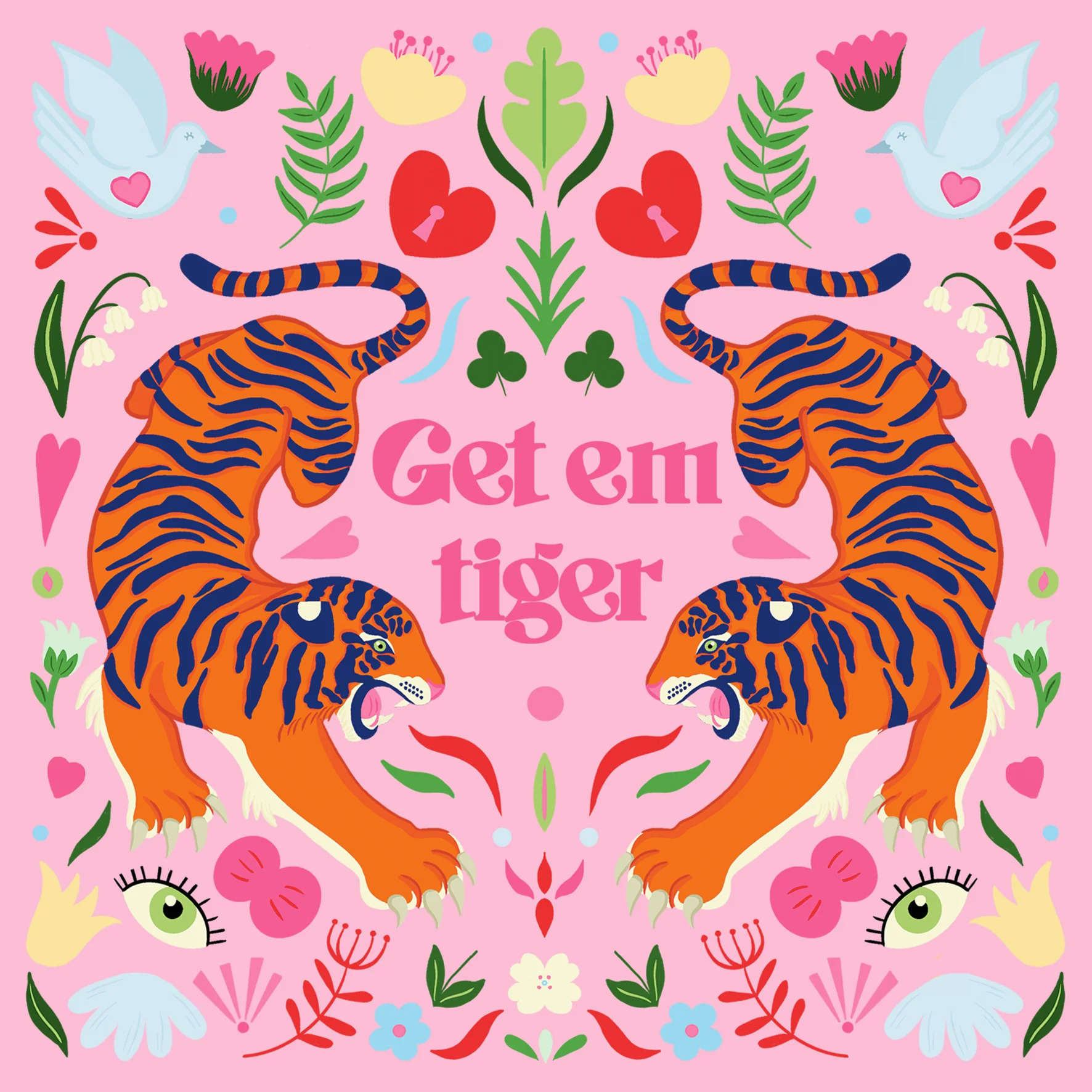 Personalised Thinking of You Card - INSPIRED Tigers Design by Chloe O'Donnell