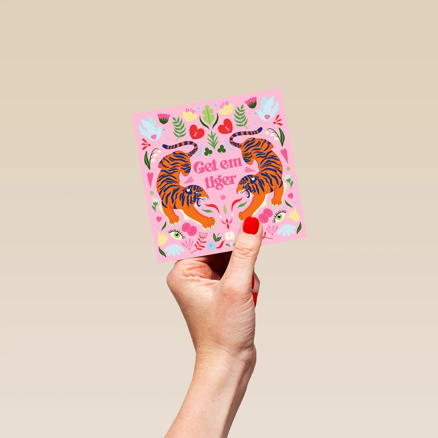 Personalised Thinking of You Card - INSPIRED Tigers Design by Chloe O'Donnell - Image 4