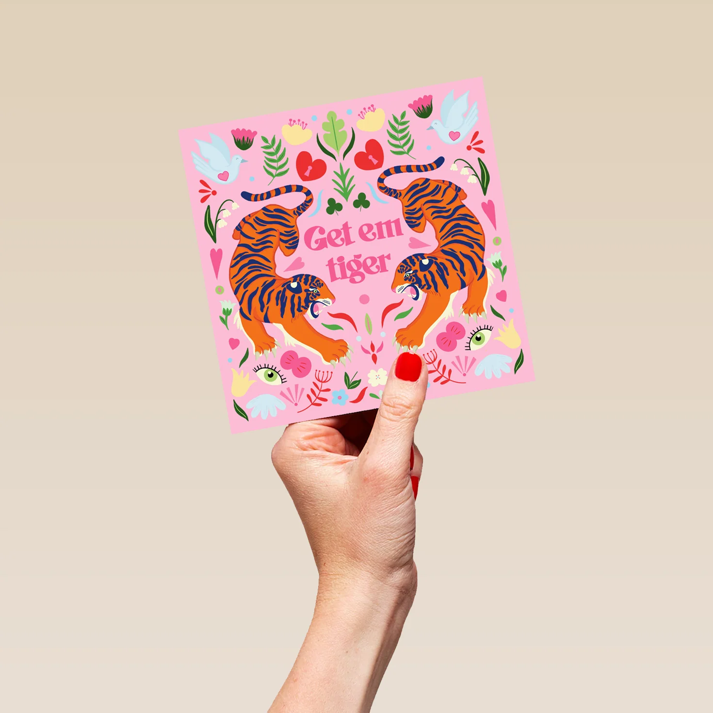 Personalised Thinking of You Card - INSPIRED Tigers Design by Chloe O'Donnell - Image 5