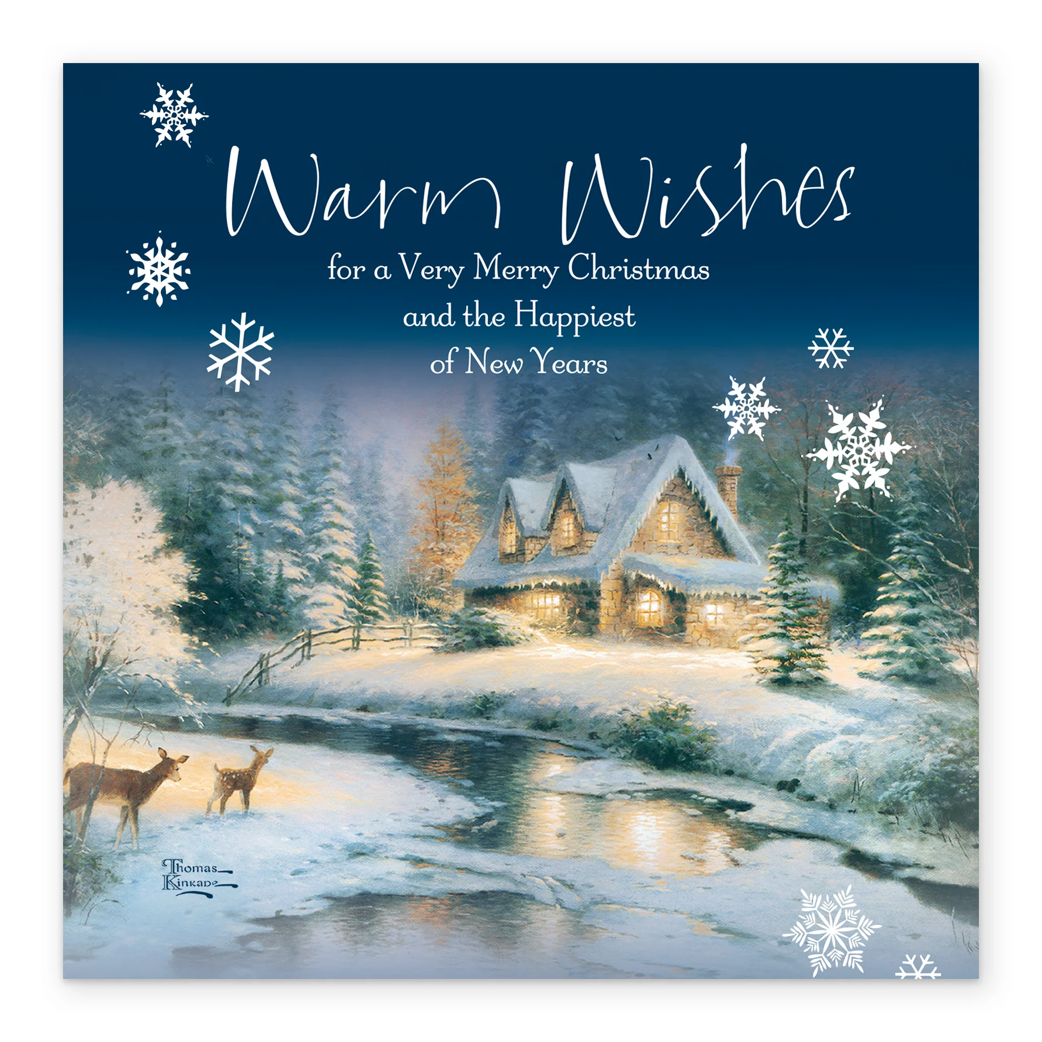Personalised Thomas Kinkade Winter River Christmas Card - Image 2