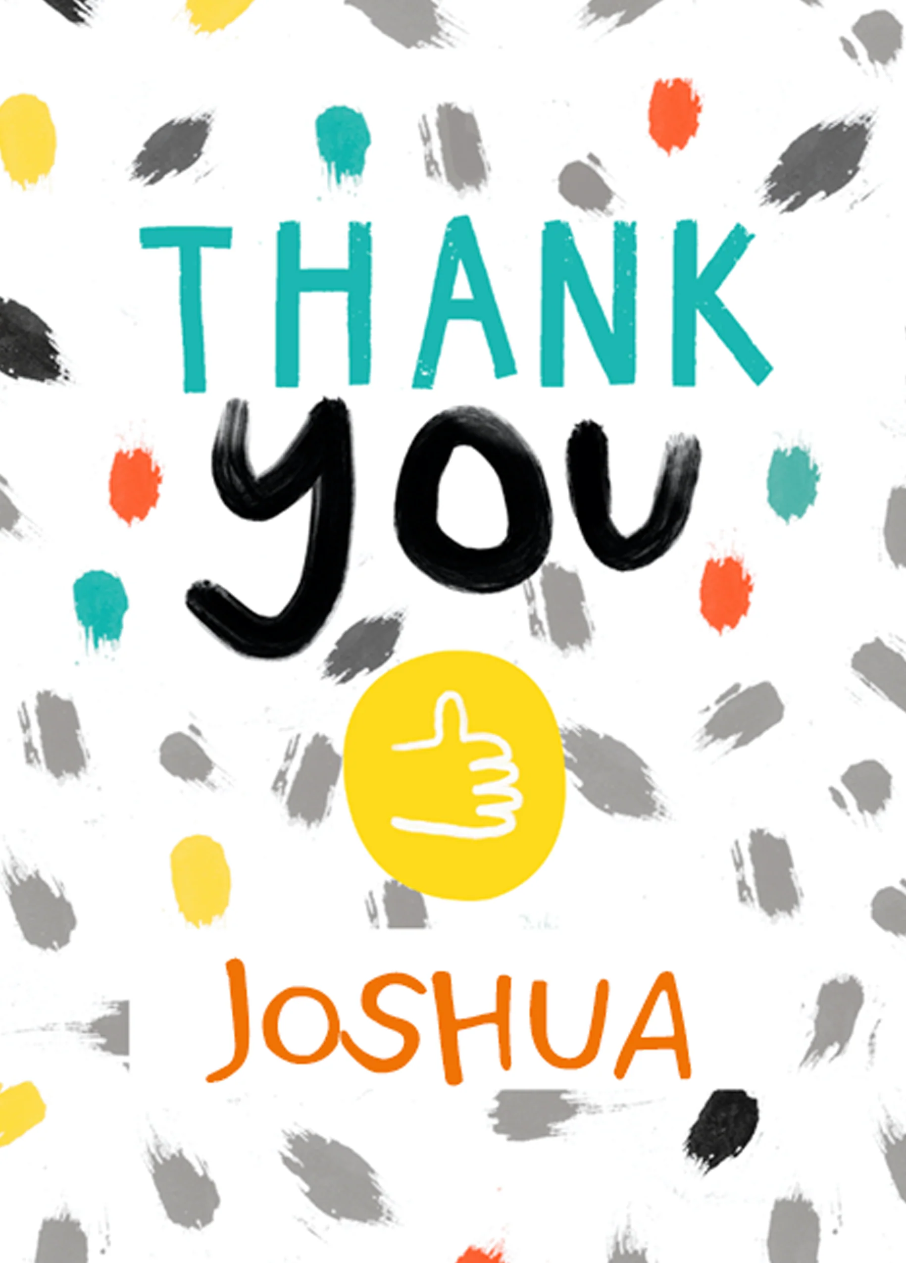 Personalised Thumbs Up Colourful Thank You Card