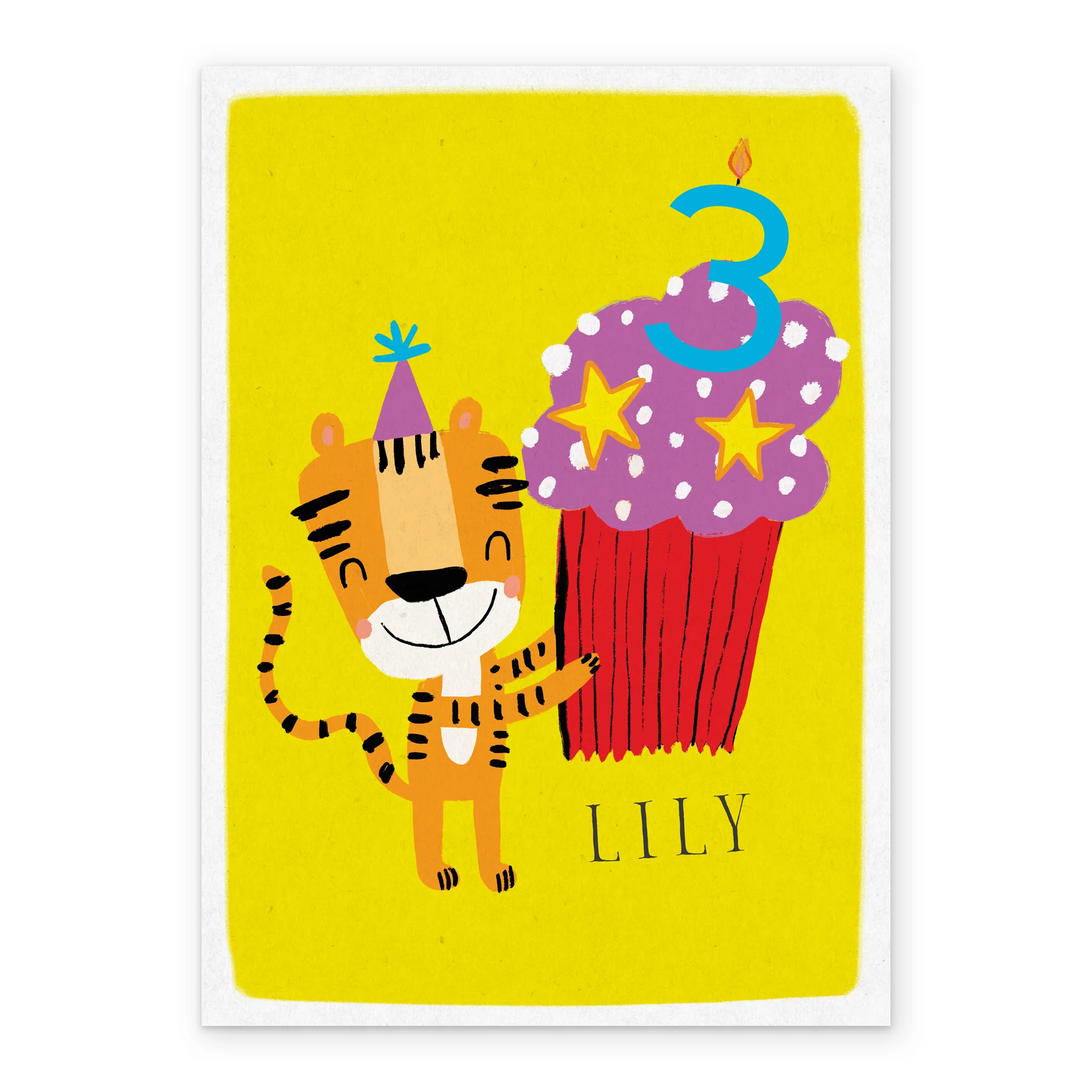 Personalised Tiger And Cupcake 3rd Birthday Card - Image 2