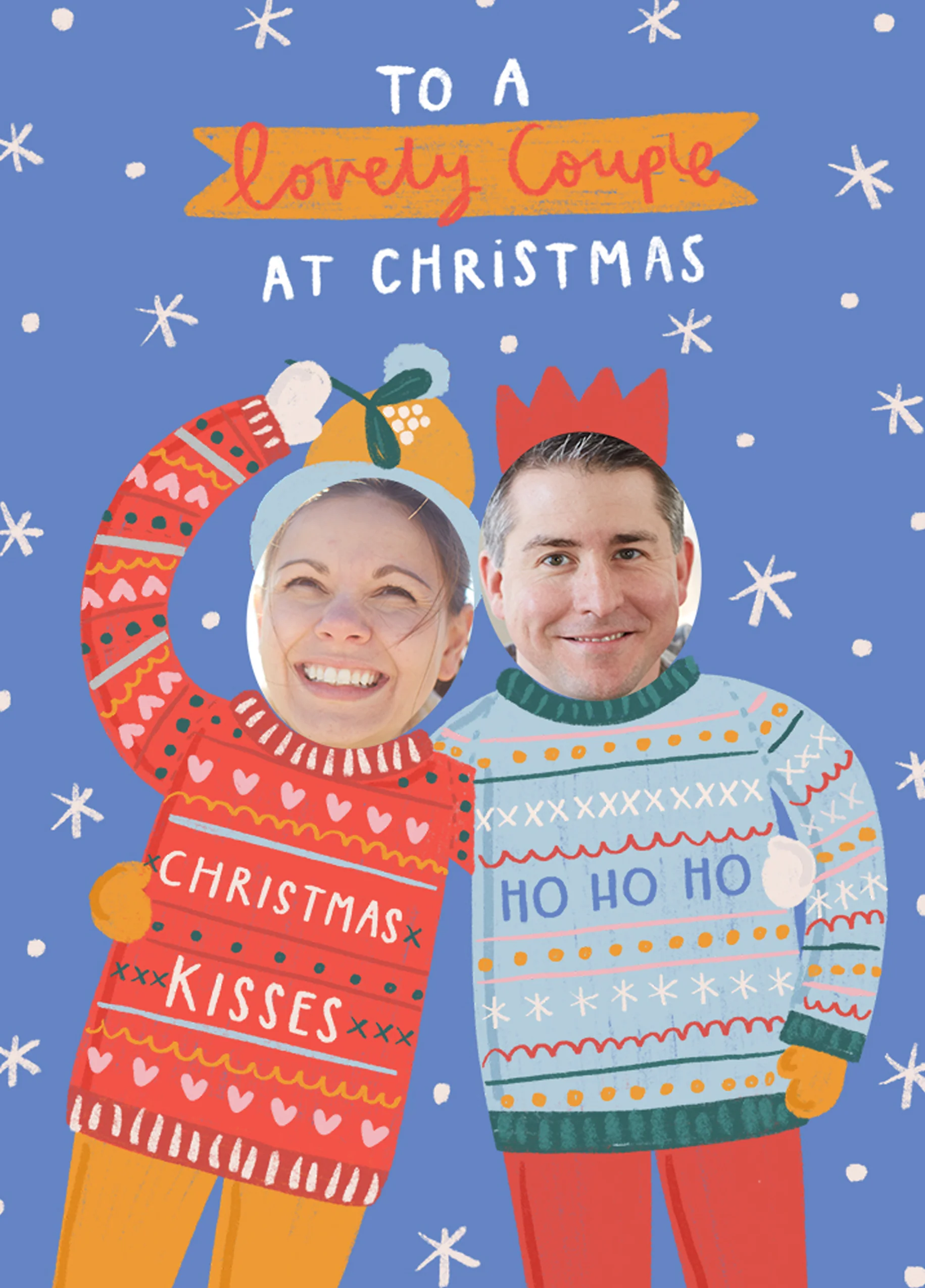 Personalised To A Lovely Couple Funny Photo Christmas Card