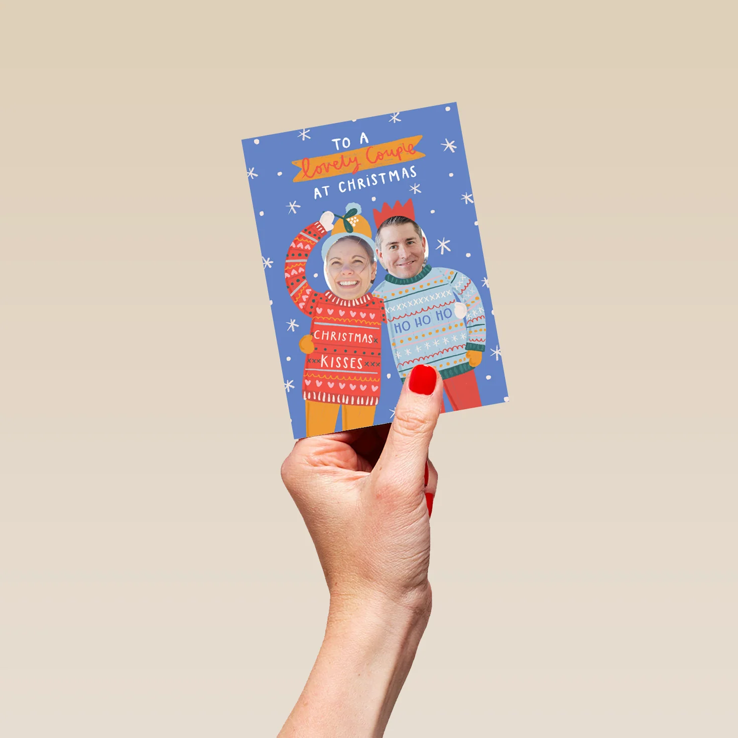Personalised To A Lovely Couple Funny Photo Christmas Card - Image 4