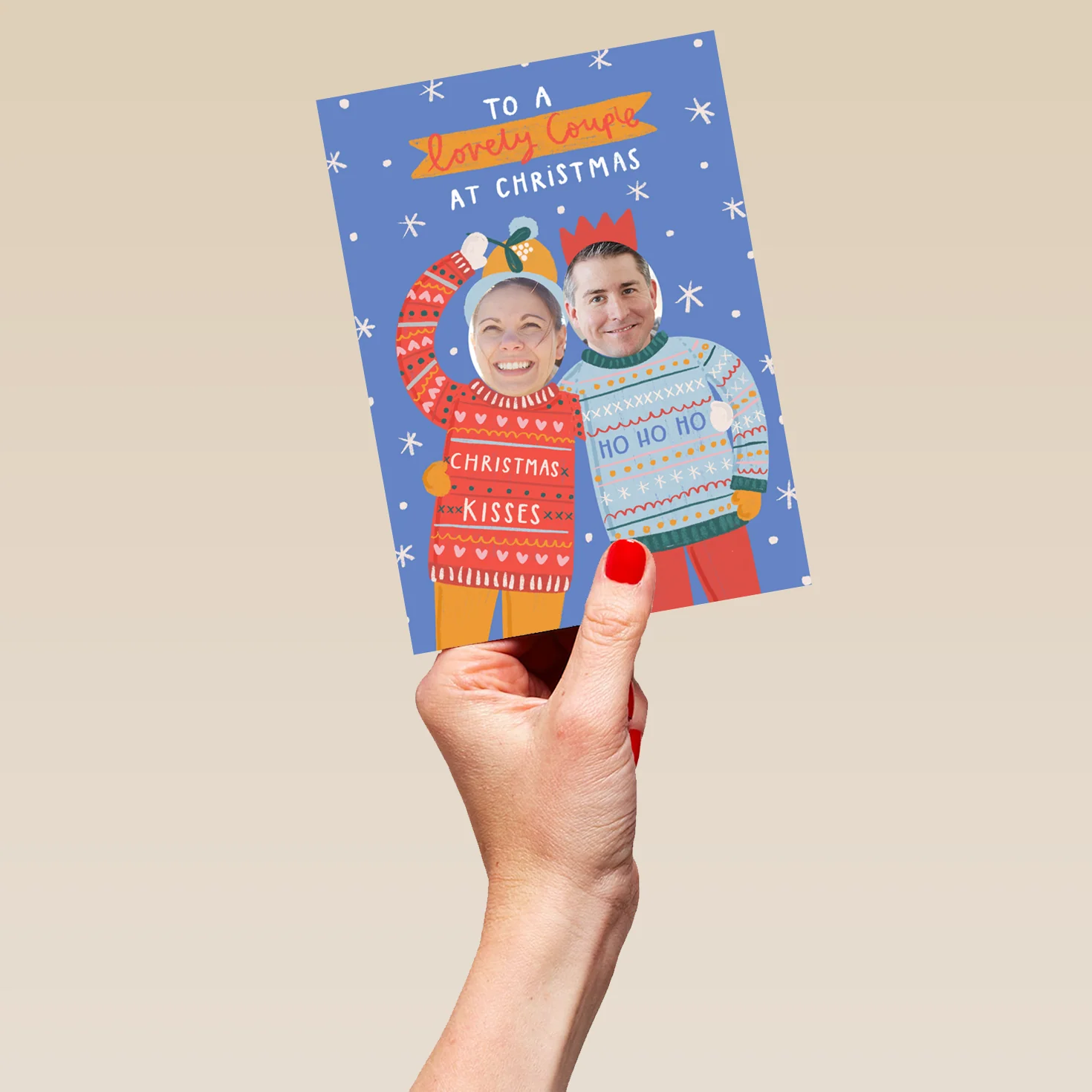 Personalised To A Lovely Couple Funny Photo Christmas Card - Image 5