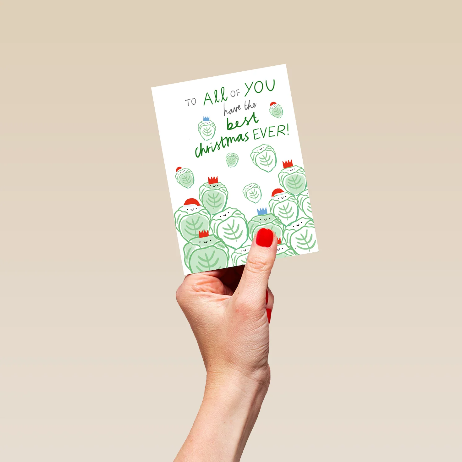 Personalised To All Of You Christmas Sprouts Party Hats Card - Image 4