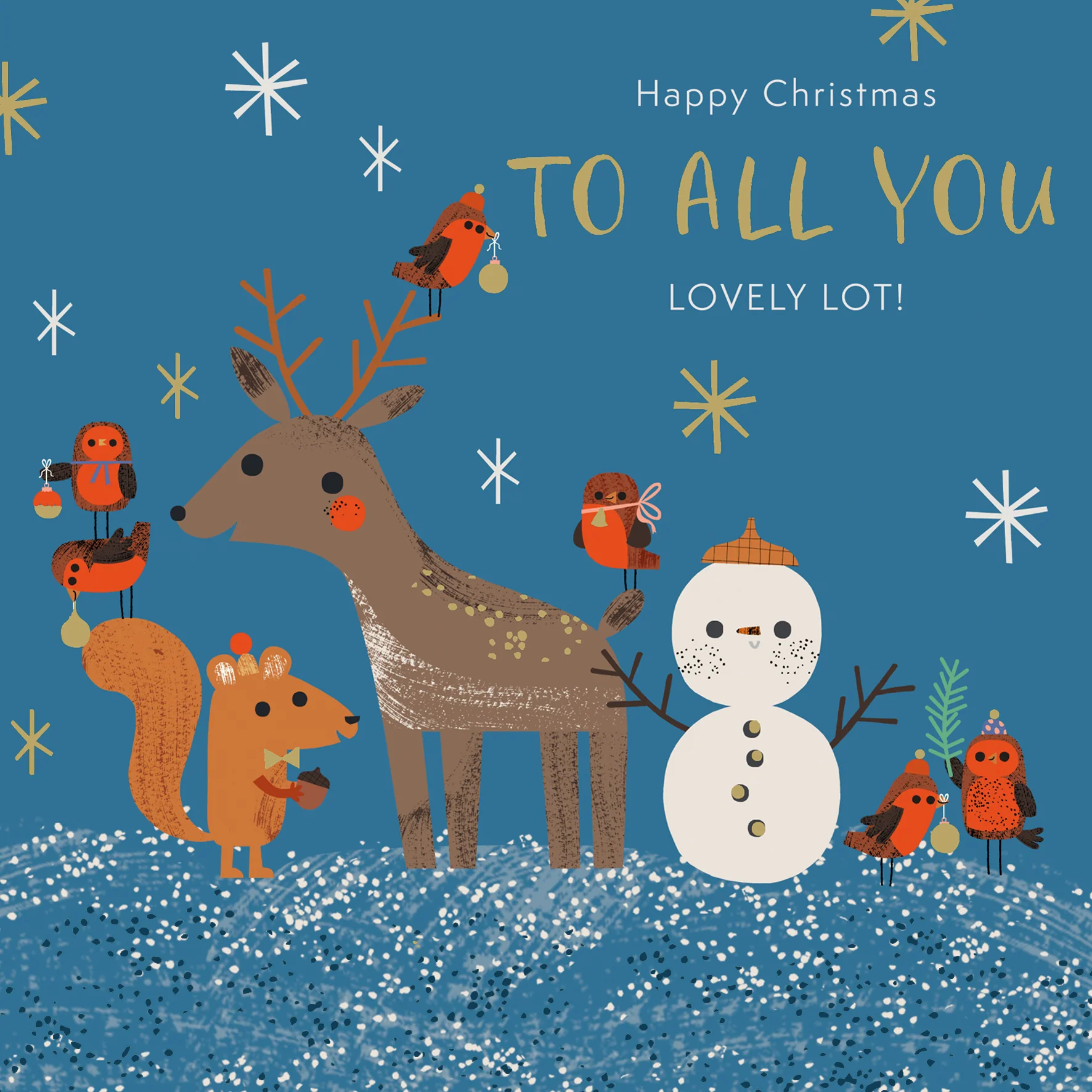 Personalised To All Of You Cute Woodland Animals Christmas Card