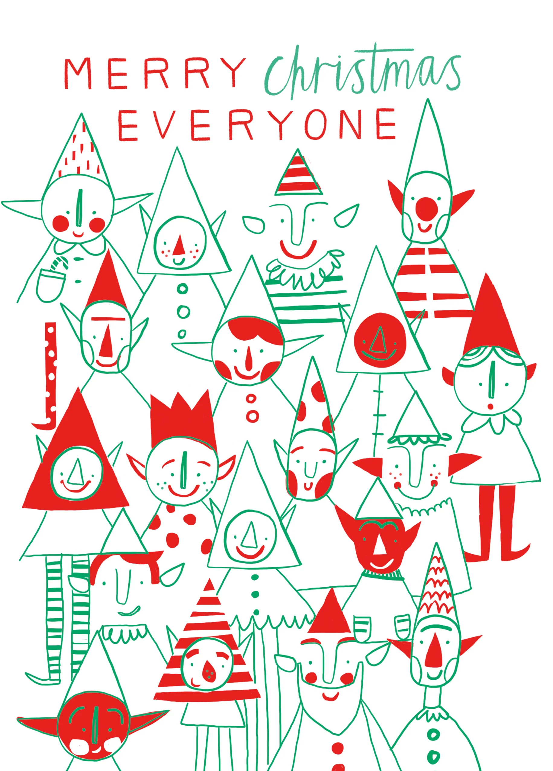 Personalised To All Of You Multiple Elves Christmas Card