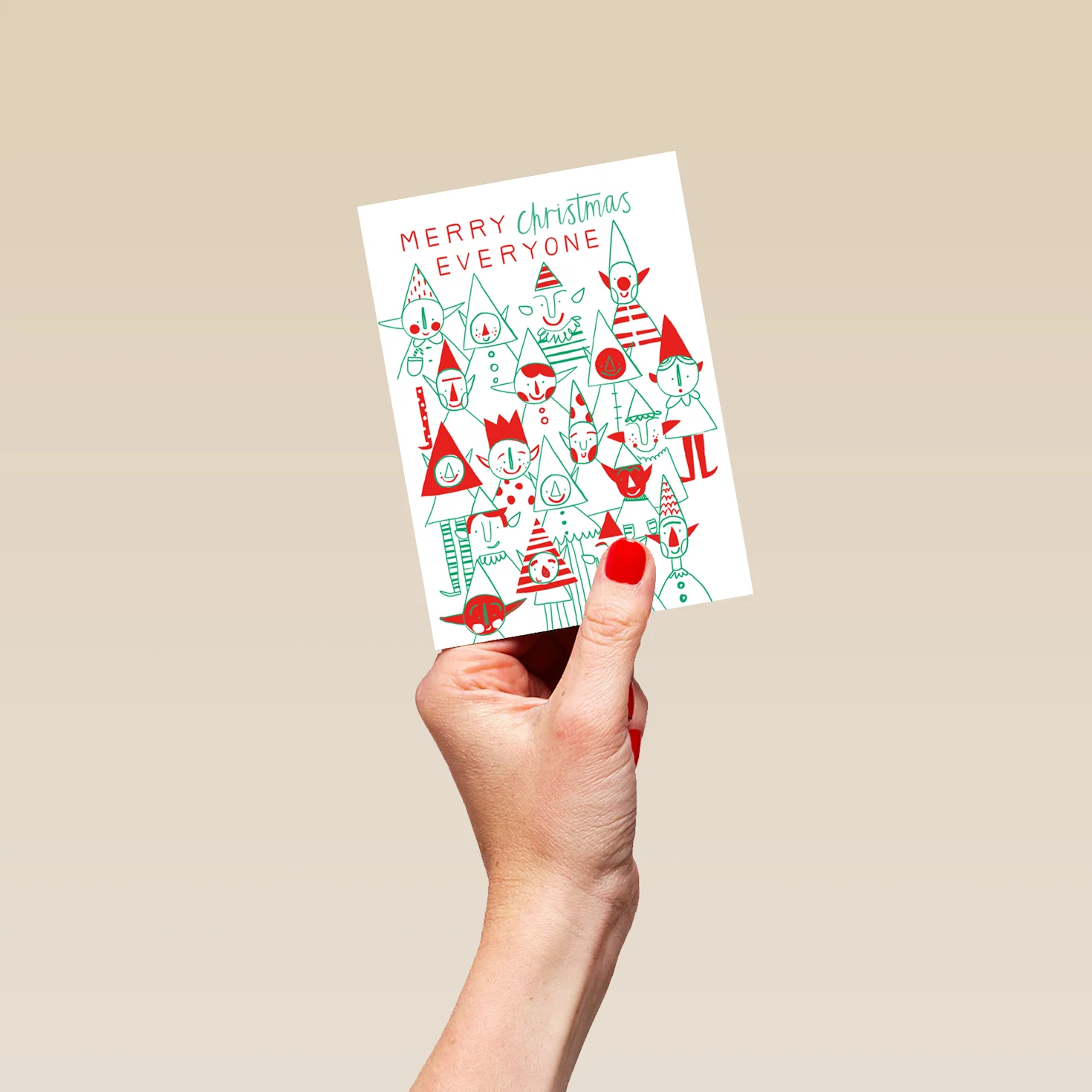 Personalised To All Of You Multiple Elves Christmas Card - Image 4
