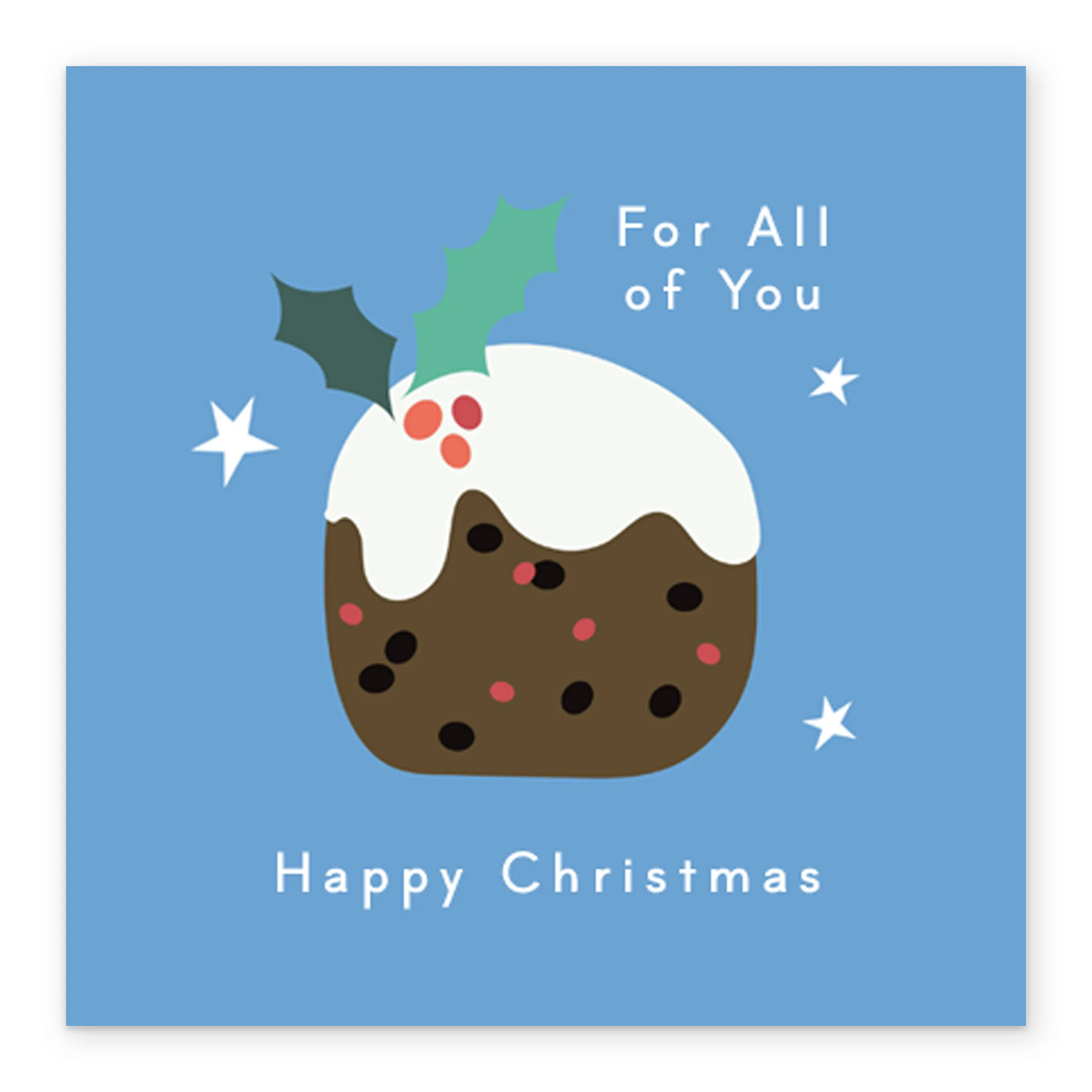 Personalised To All Of You Pudding And Stars Christmas Card - Image 2