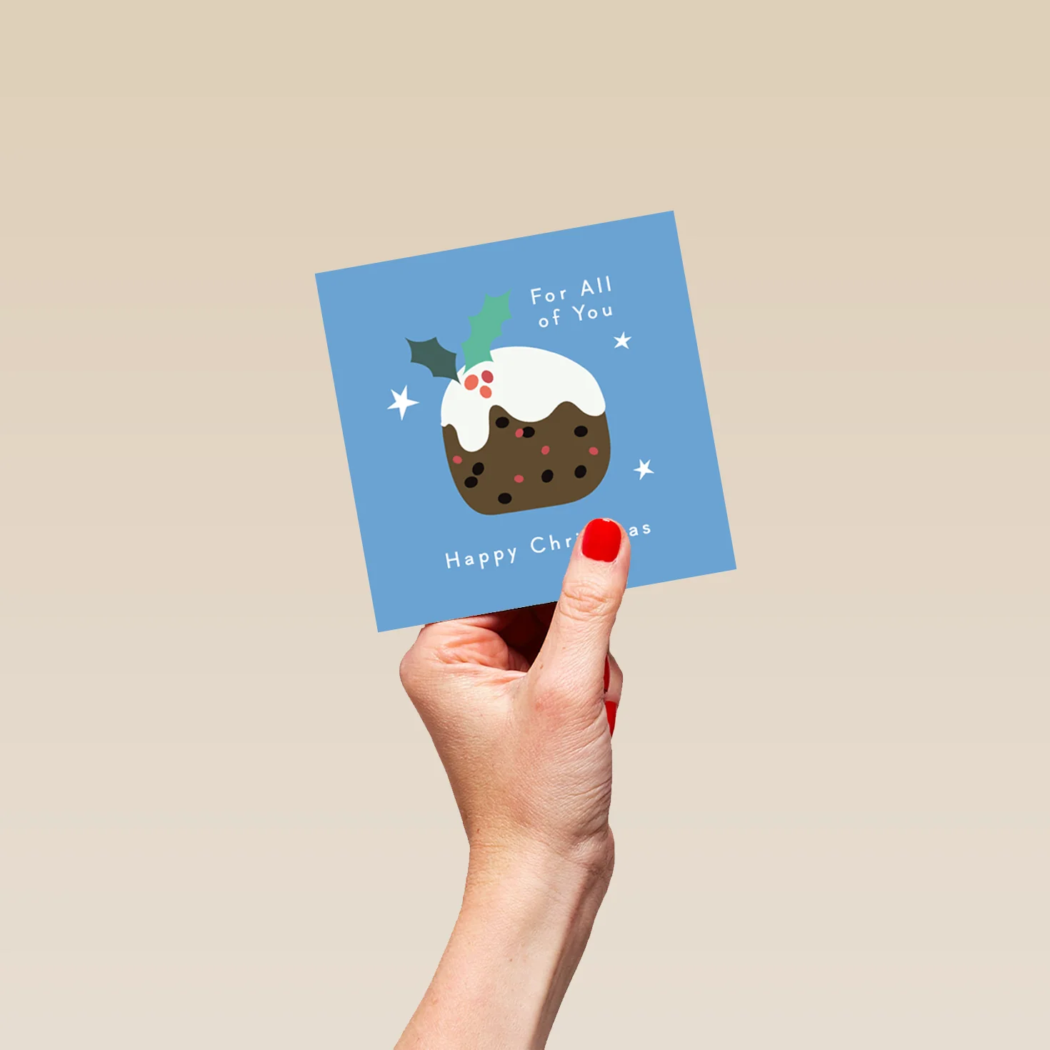 Personalised To All Of You Pudding And Stars Christmas Card - Image 4