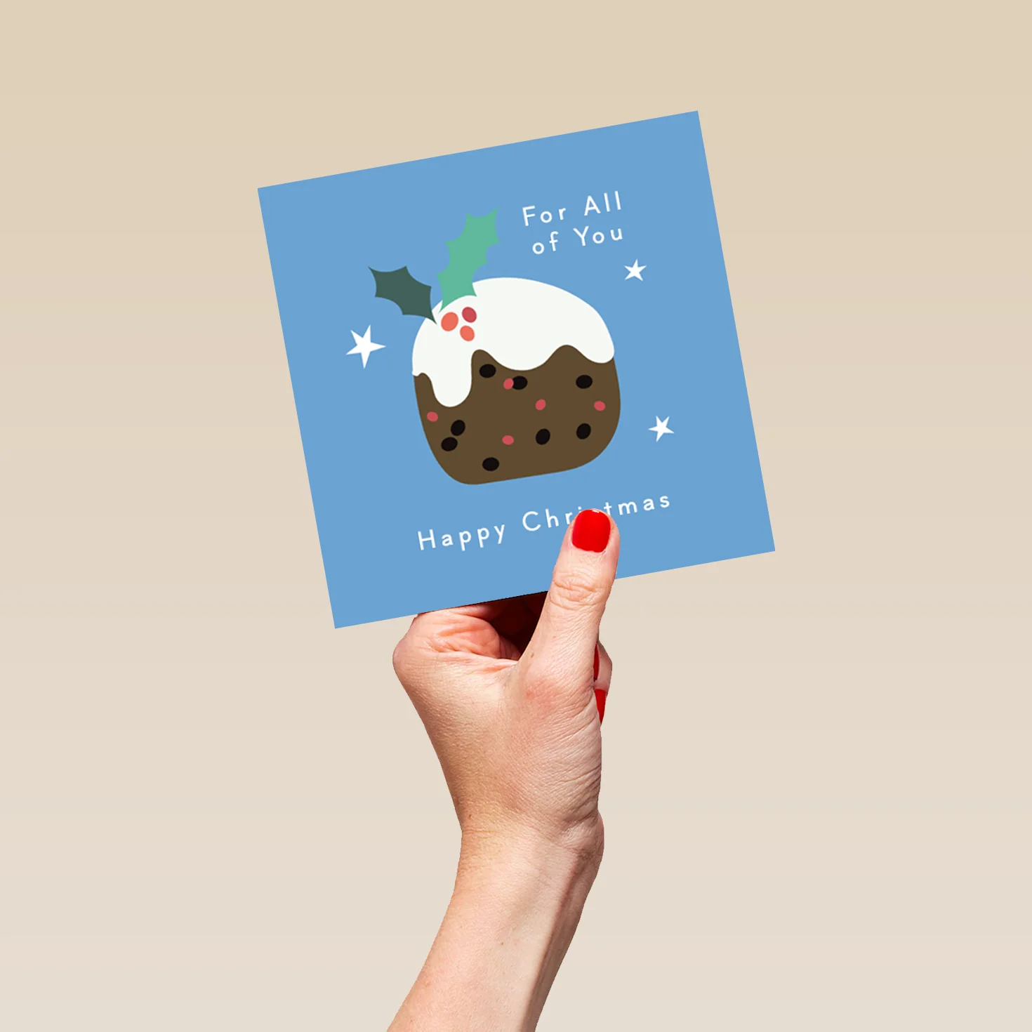 Personalised To All Of You Pudding And Stars Christmas Card - Image 5