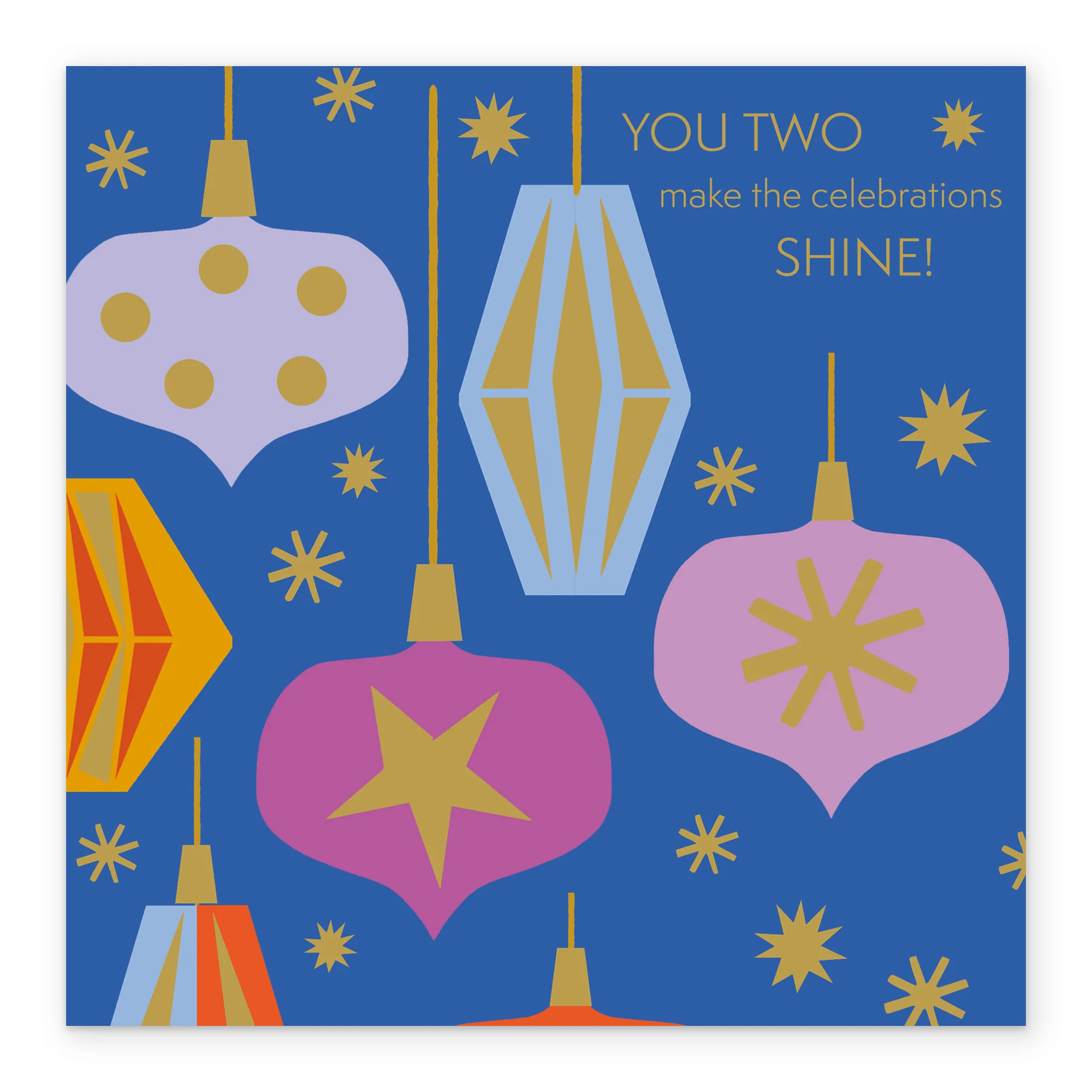 Personalised To Both Of You Baubles Christmas Card - Image 2