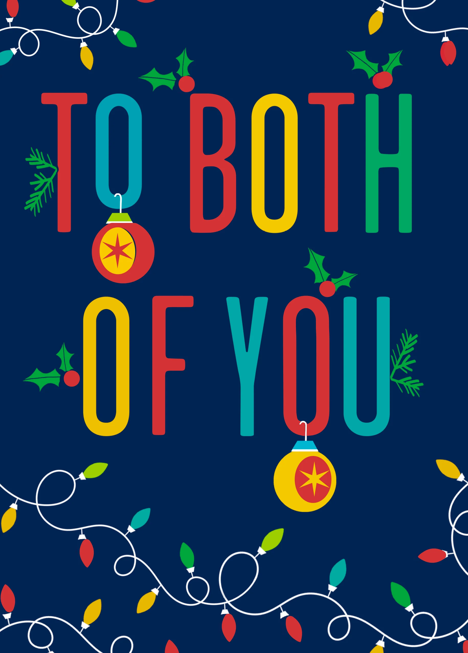 Personalised To Both Of You Decorations Christmas Card