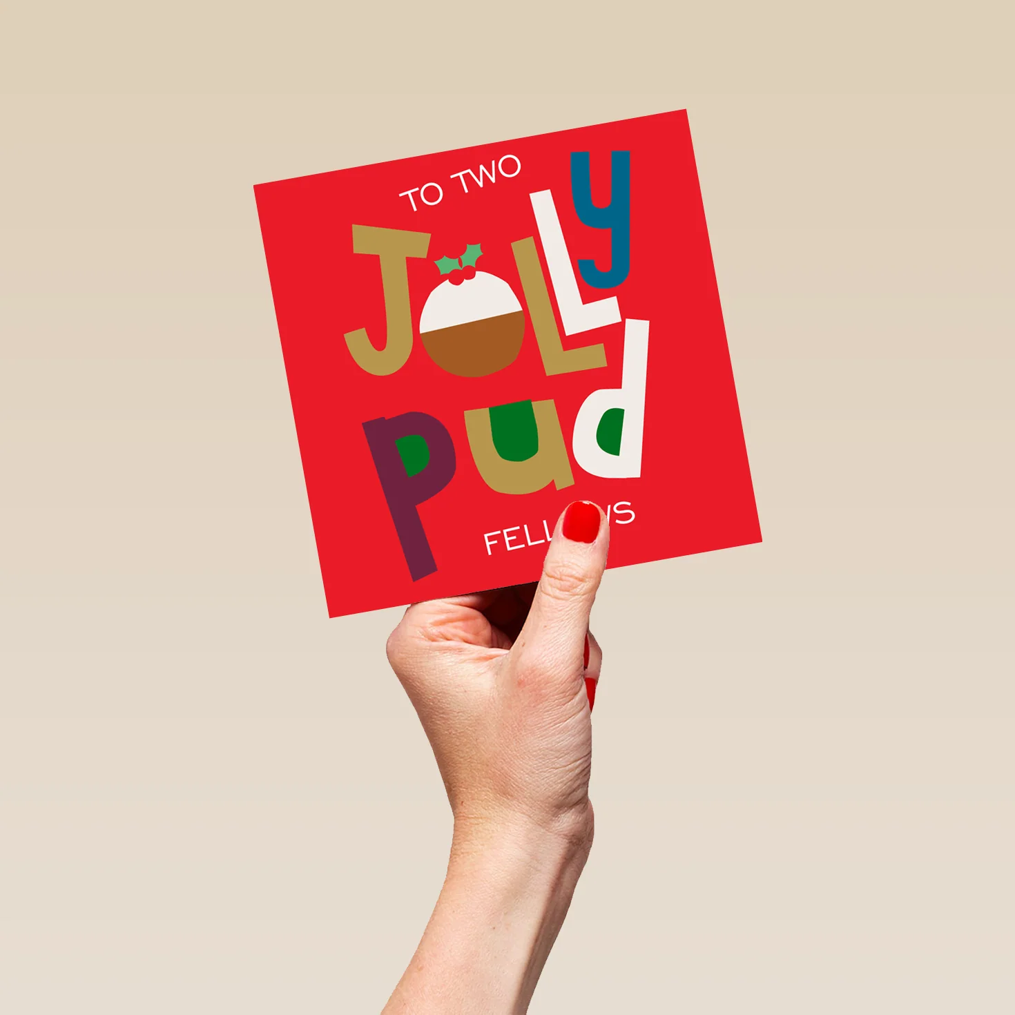 Personalised To Both Of You Jolly Pudding Christmas Card - Image 5