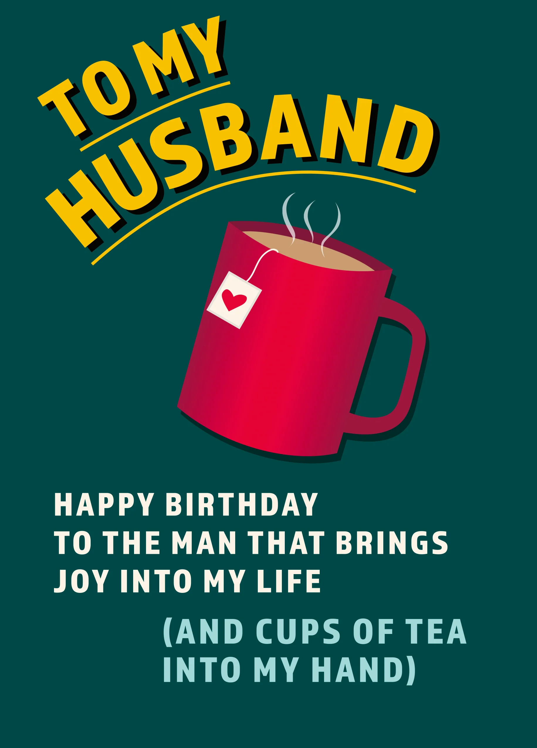 Personalised To My Husband Funny Happy Birthday Card