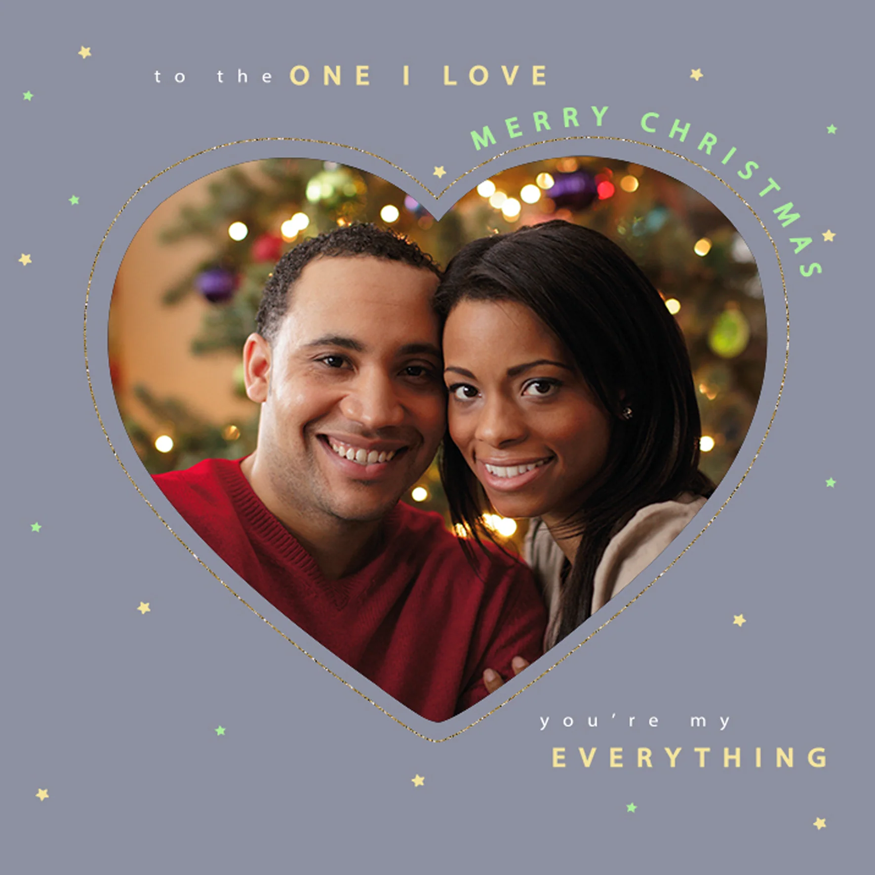 Personalised to One I Love Classic Christmas Photo Upload Card