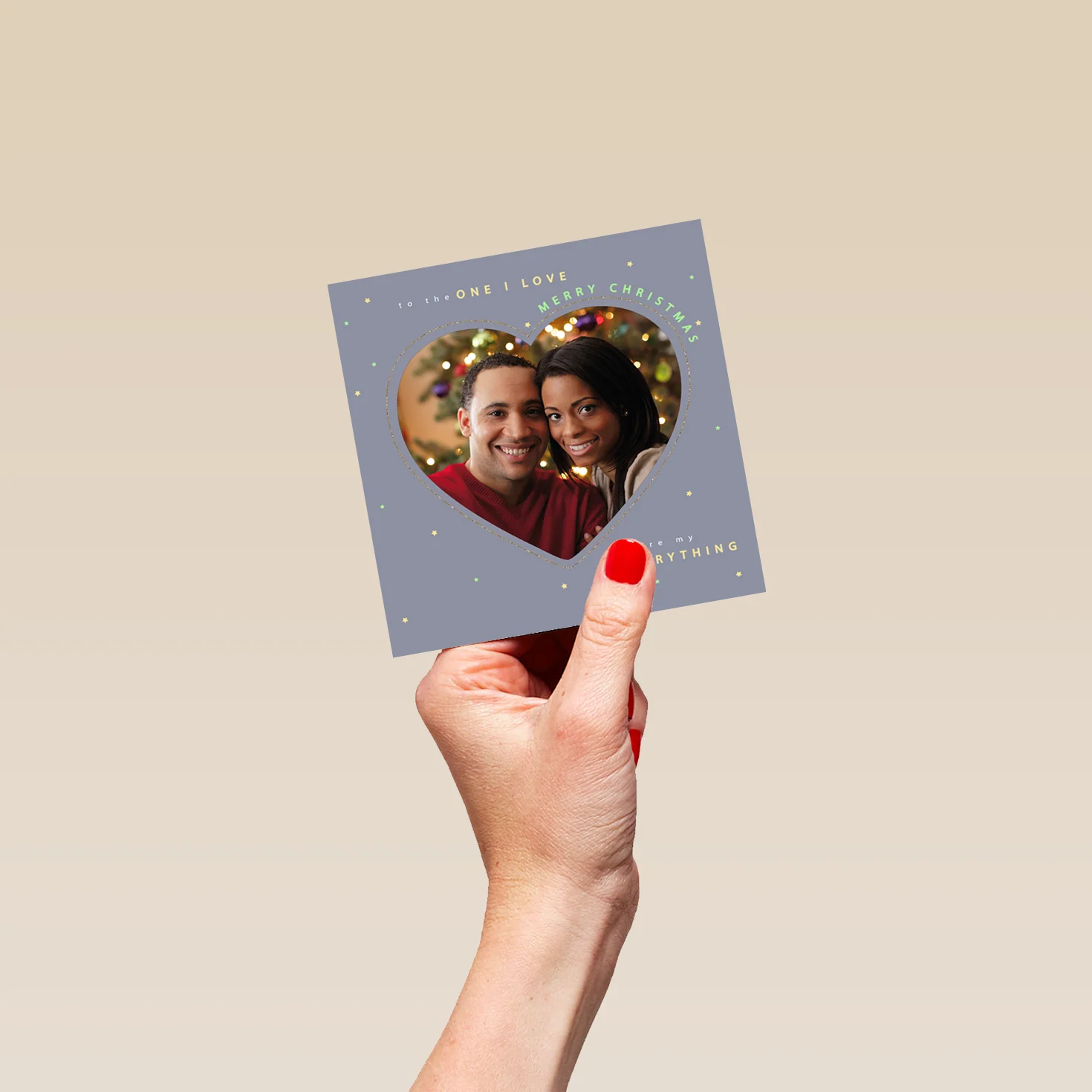Personalised to One I Love Classic Christmas Photo Upload Card - Image 4