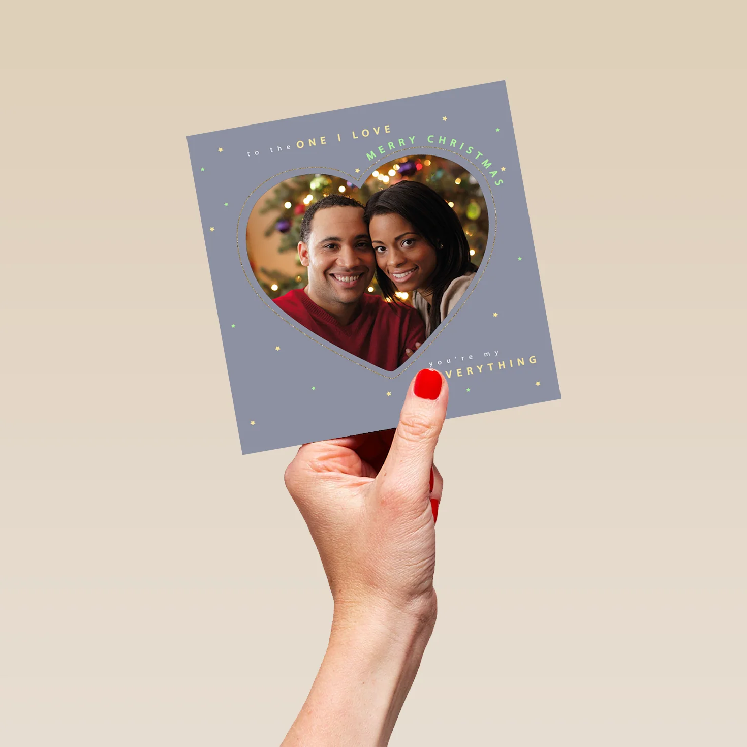 Personalised to One I Love Classic Christmas Photo Upload Card - Image 5