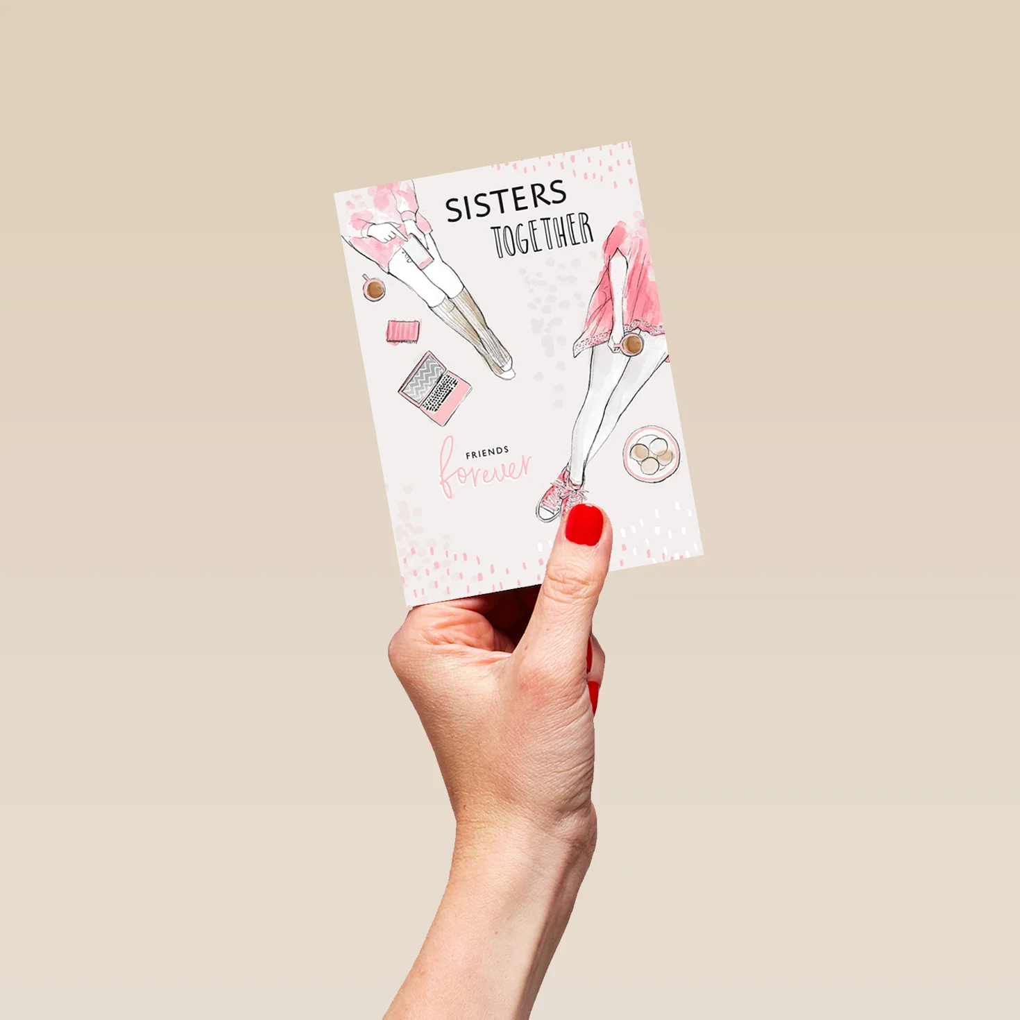 Personalised Together Illustration Card For Sister - Image 4