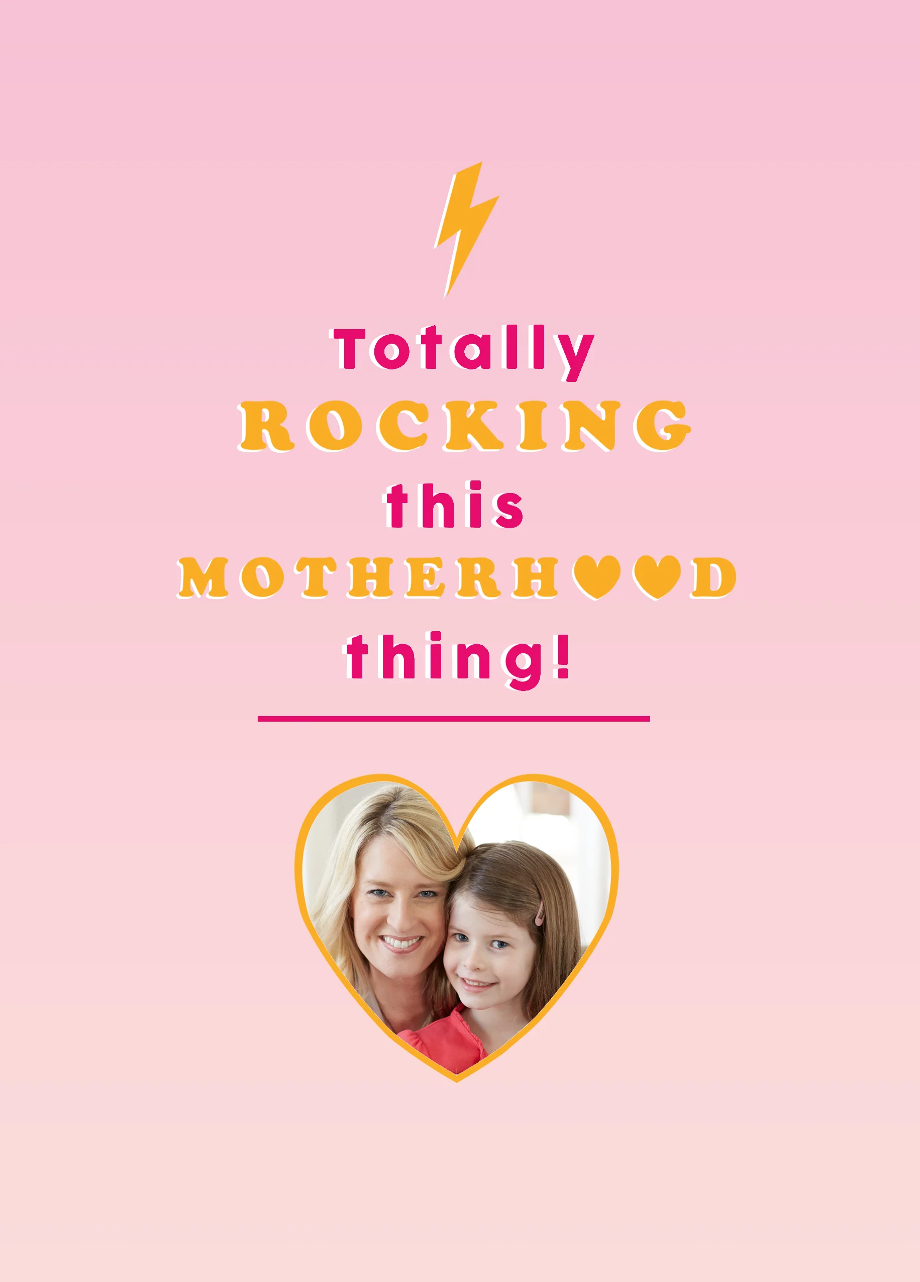 Personalised Totally Rocking Motherhood Mother's Day Photo Upload Card