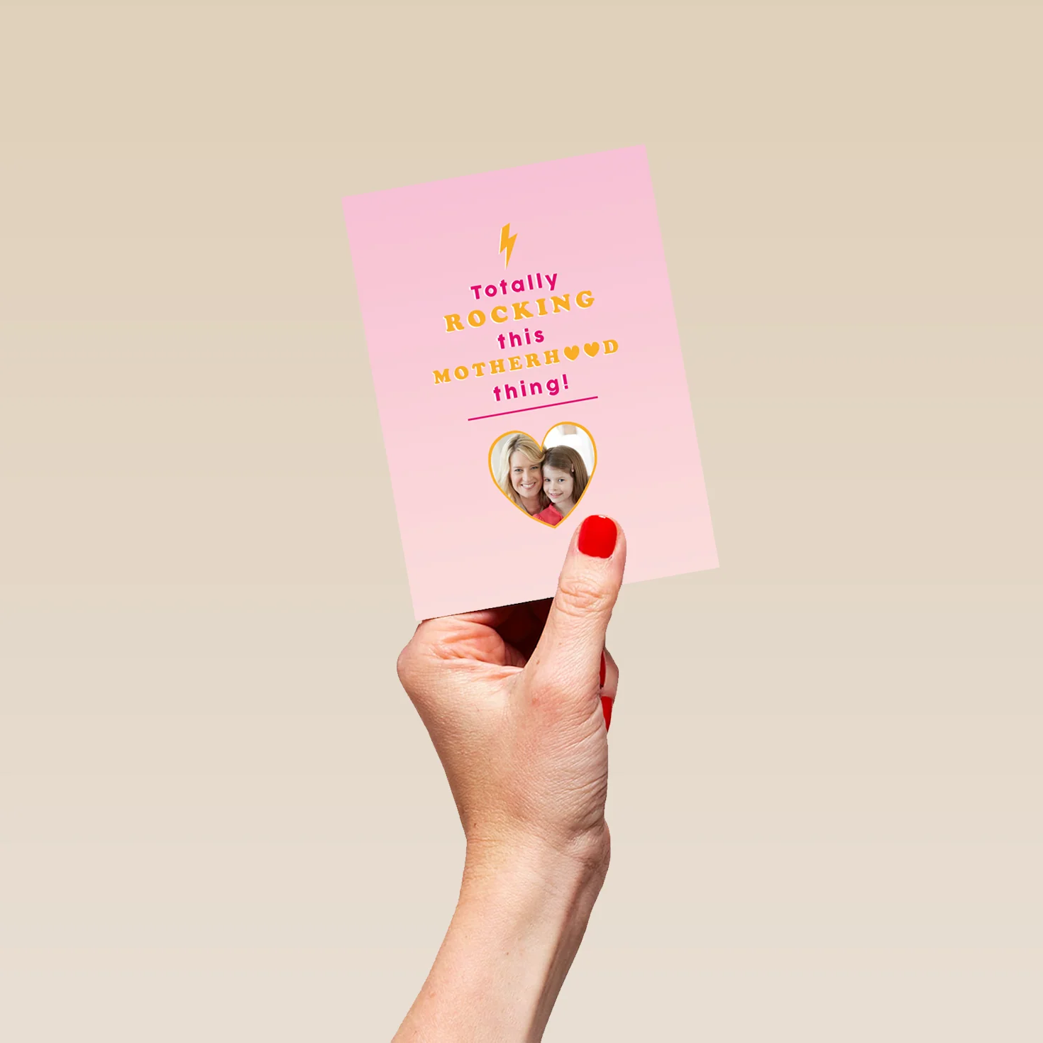 Personalised Totally Rocking Motherhood Mother's Day Photo Upload Card - Image 4