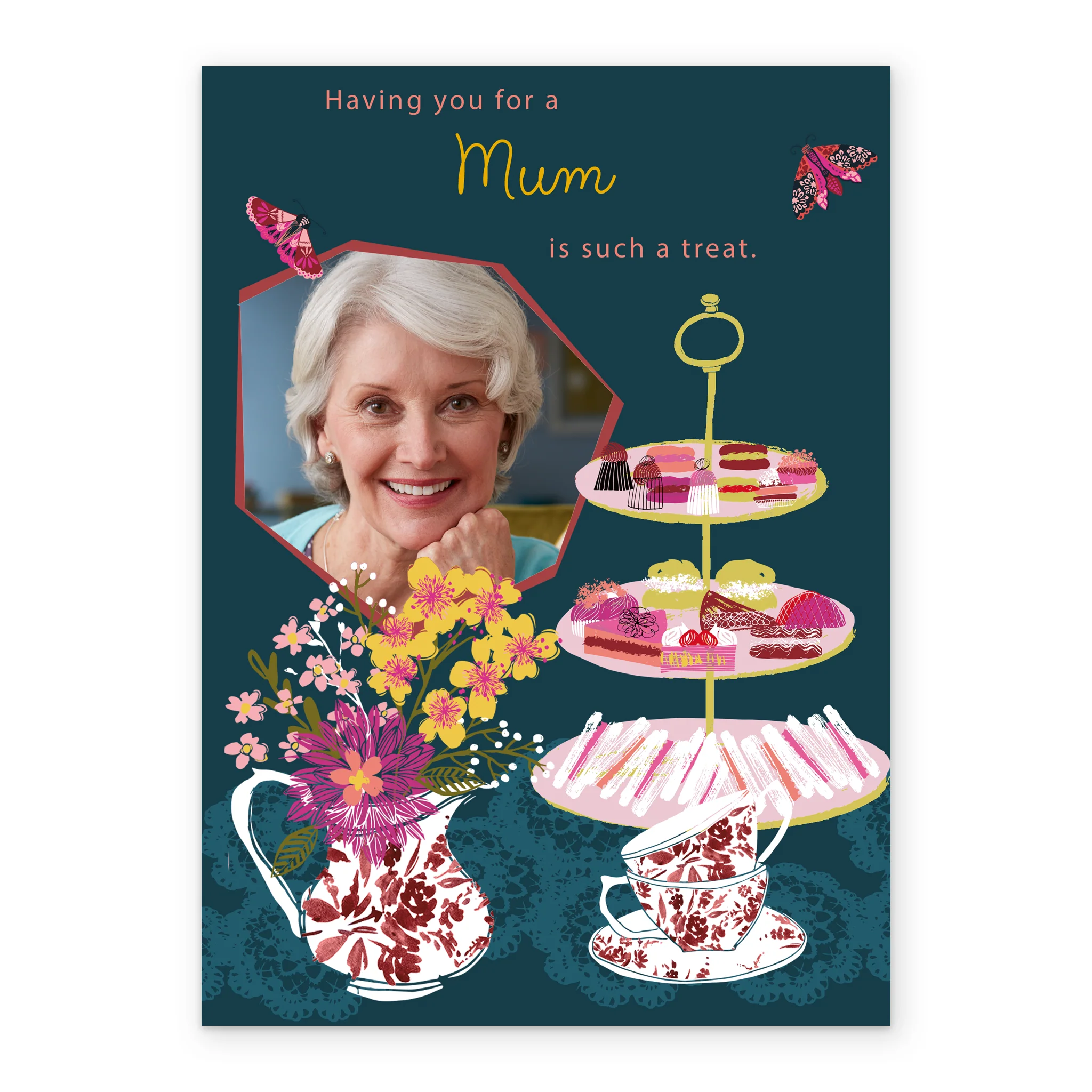 Personalised Traditional Afternoon Tea Mother's Day Photo Upload Card For Mum - Image 2