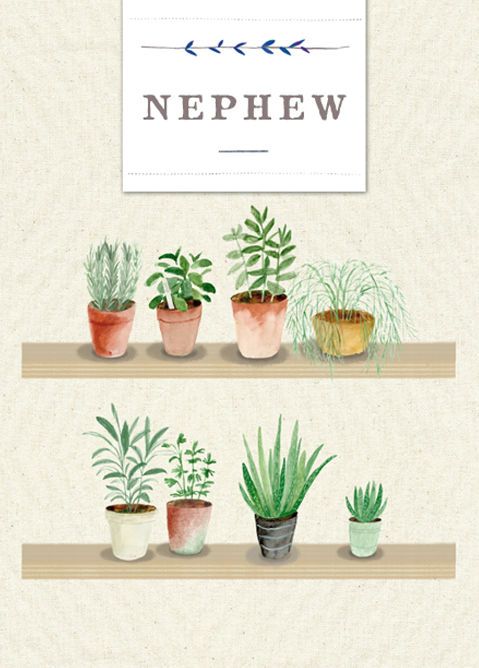 Personalised Traditional Birthday Editable Plants Card For Nephew