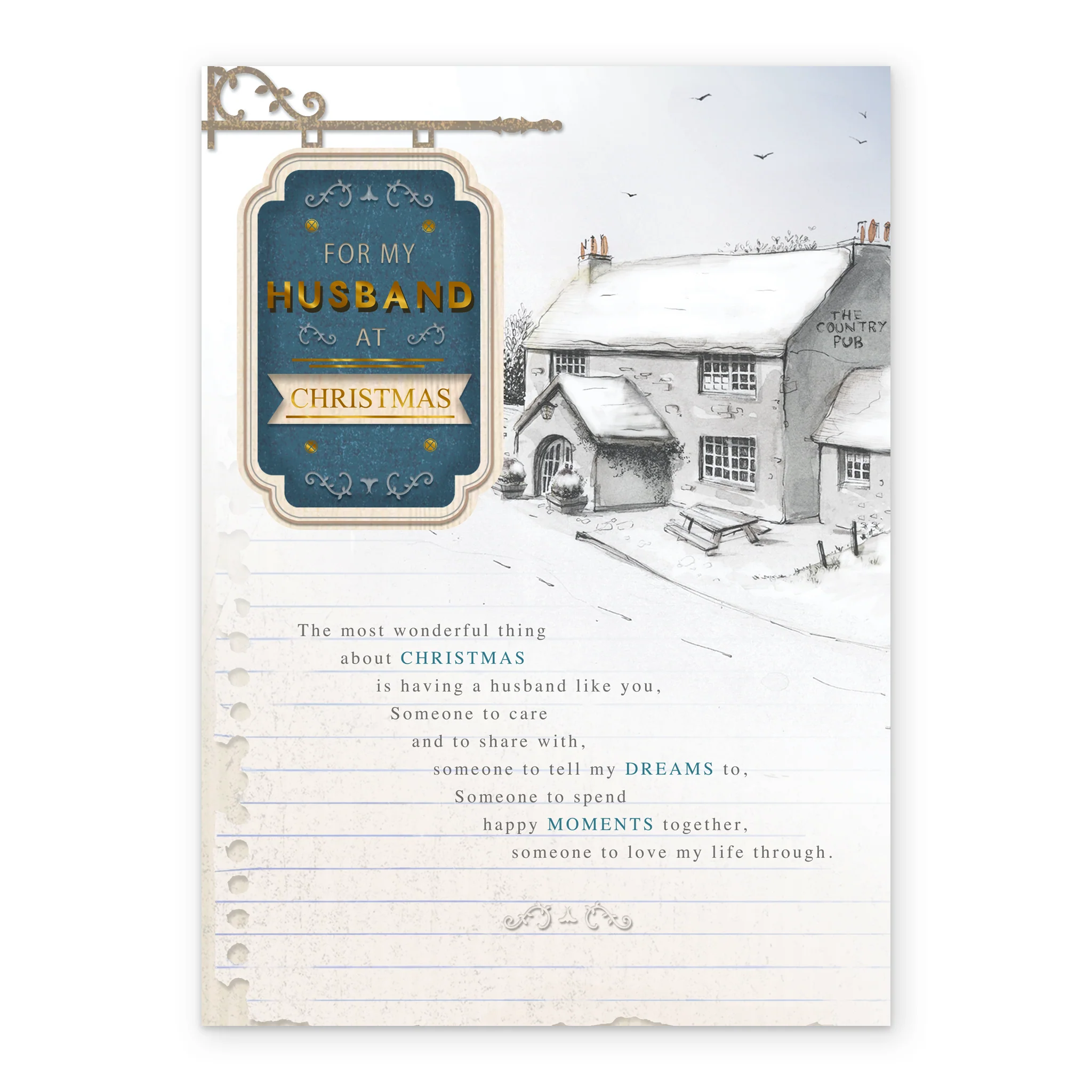 Personalised Traditional Christmas Card For Husband - Image 2