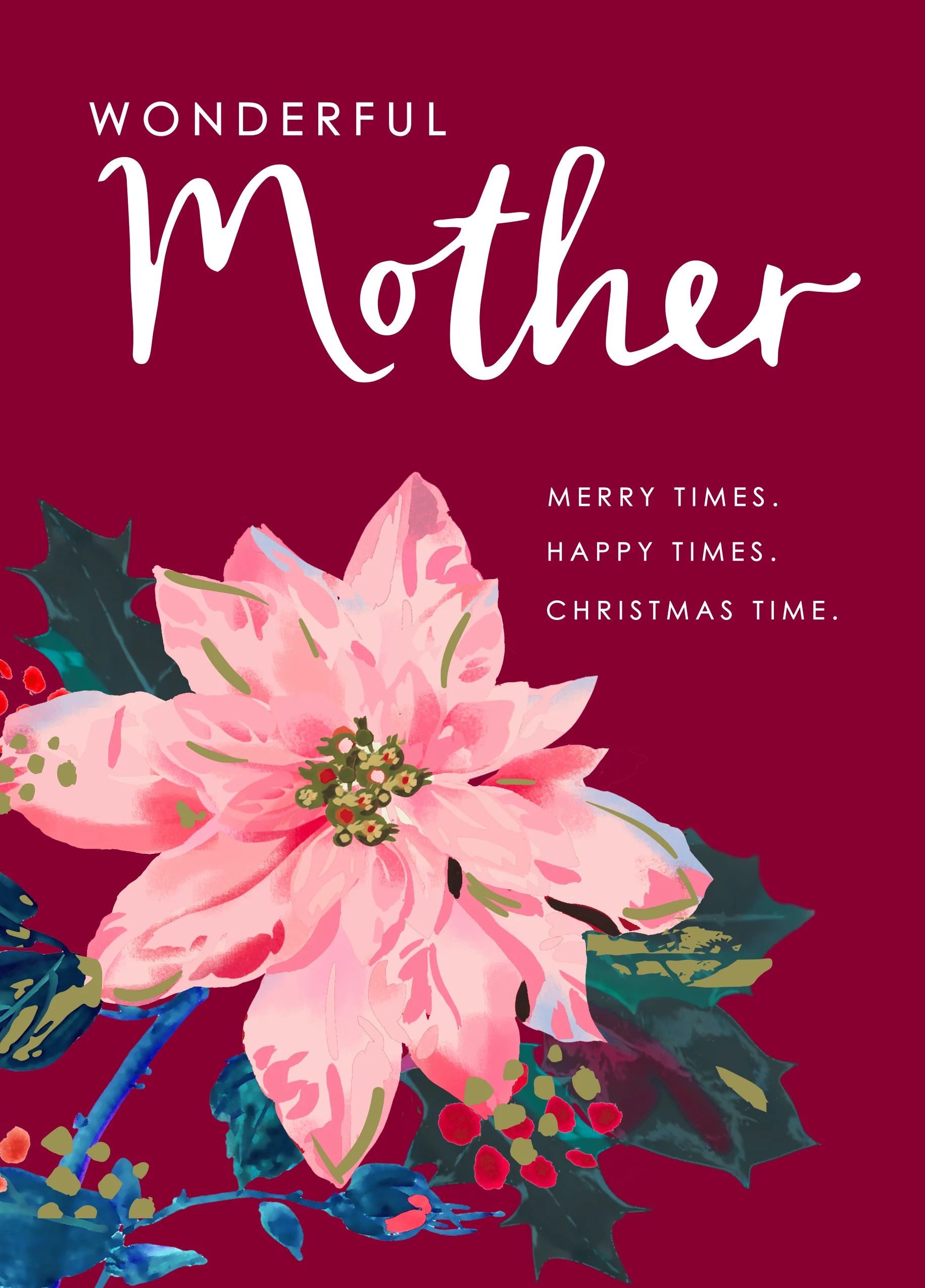 Personalised Traditional Christmas Card For Mother