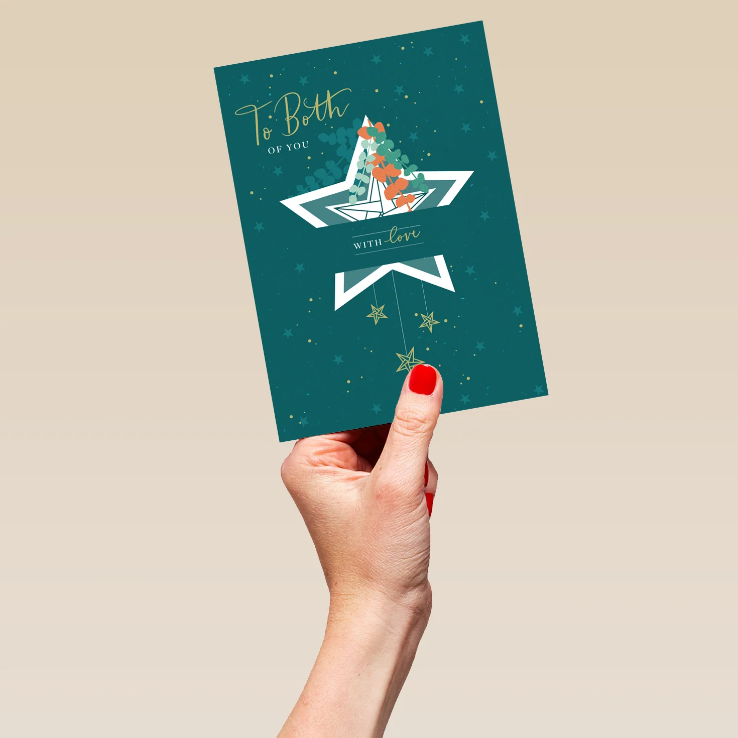 Personalised Traditional Christmas Green Star & Bauble To Both Card - Image 5