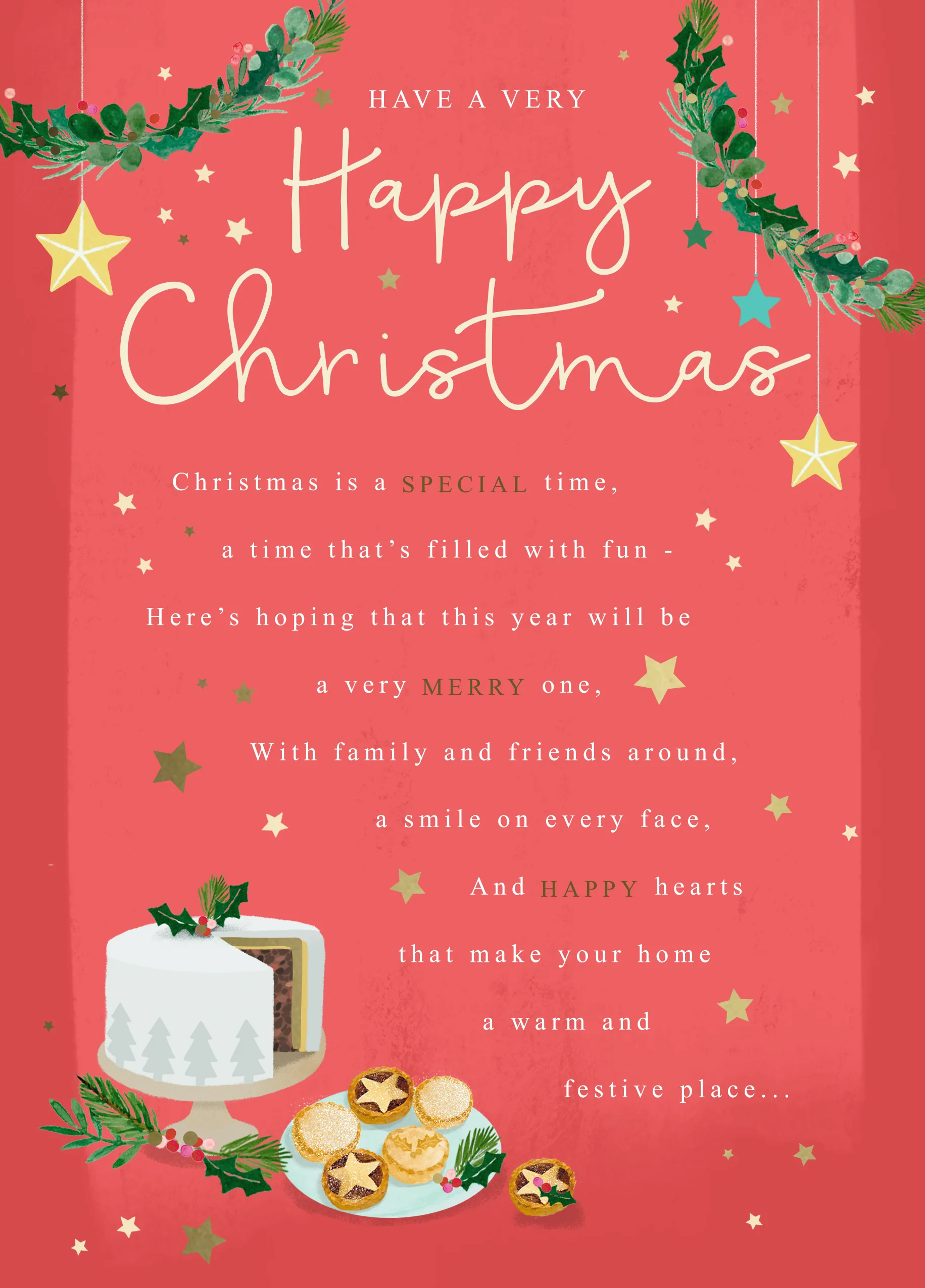 Personalised Heartfelt Festive Verse Christmas Card