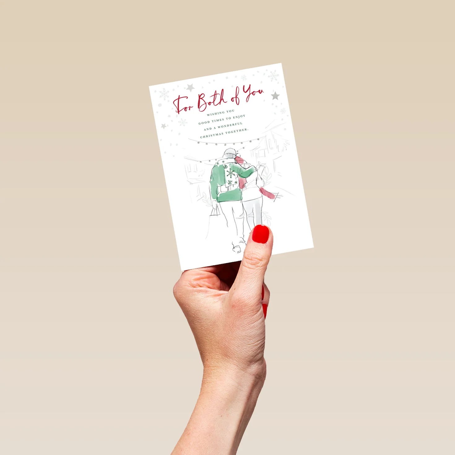 Personalised Traditional Christmas Illustrated Couple To Both Card - Image 4