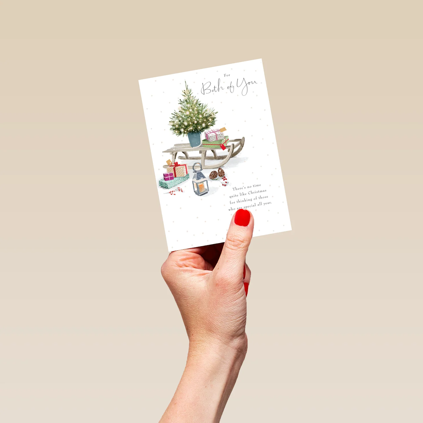 Personalised Traditional Christmas Lucy Cromwell To Both Tree Card - Image 4