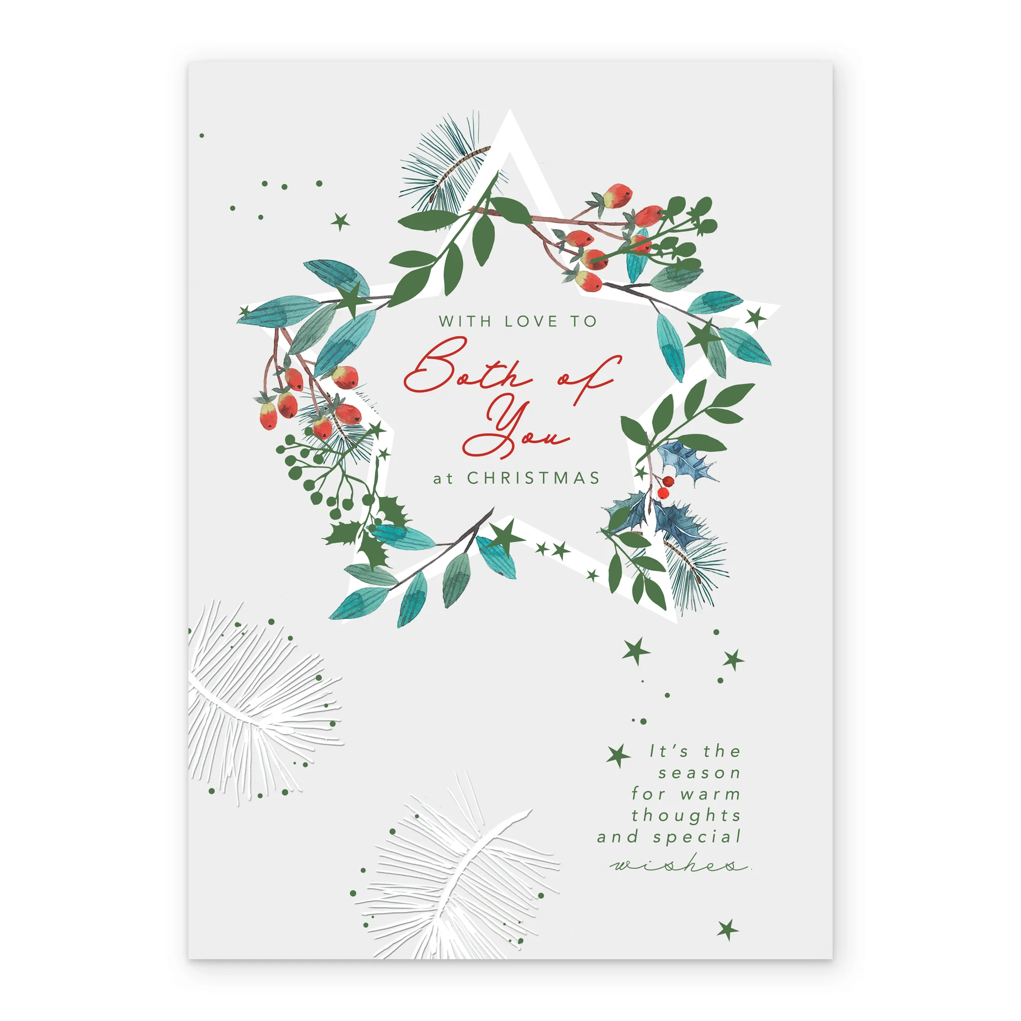 Personalised Traditional Christmas Star Wreath To Both Card - Image 2