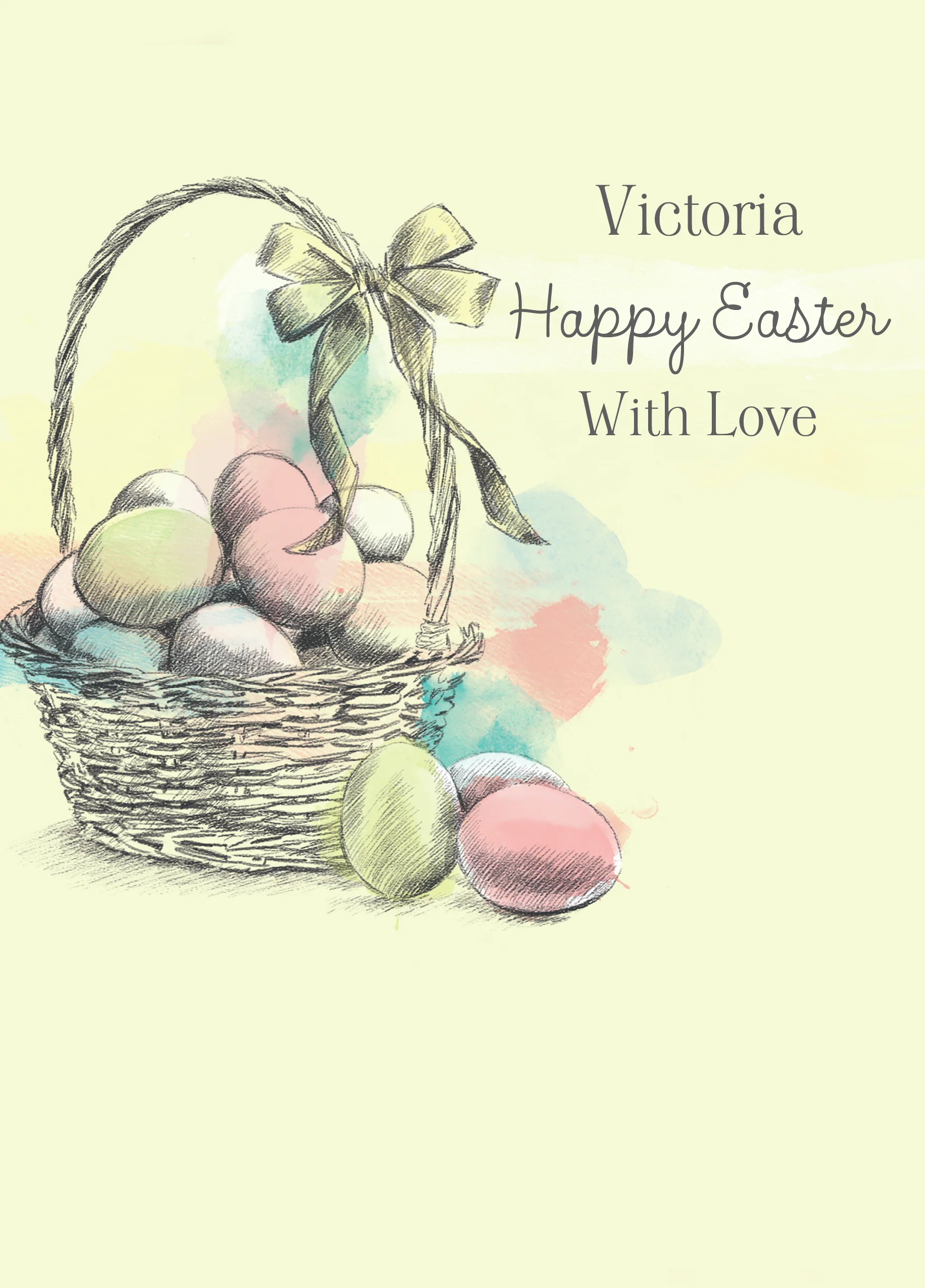 Personalised Traditional Egg Basket Easter Card