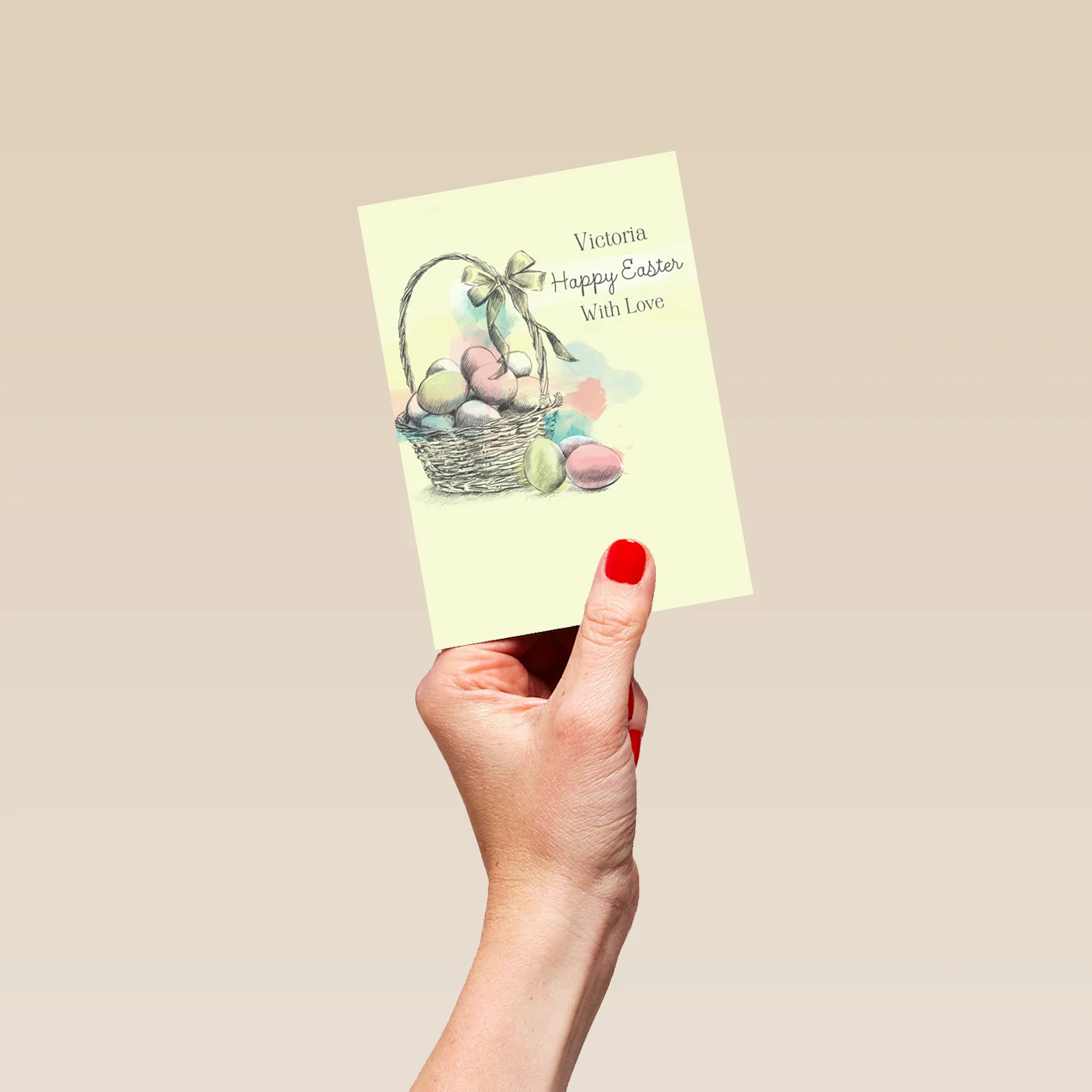 Personalised Traditional Egg Basket Easter Card - Image 4