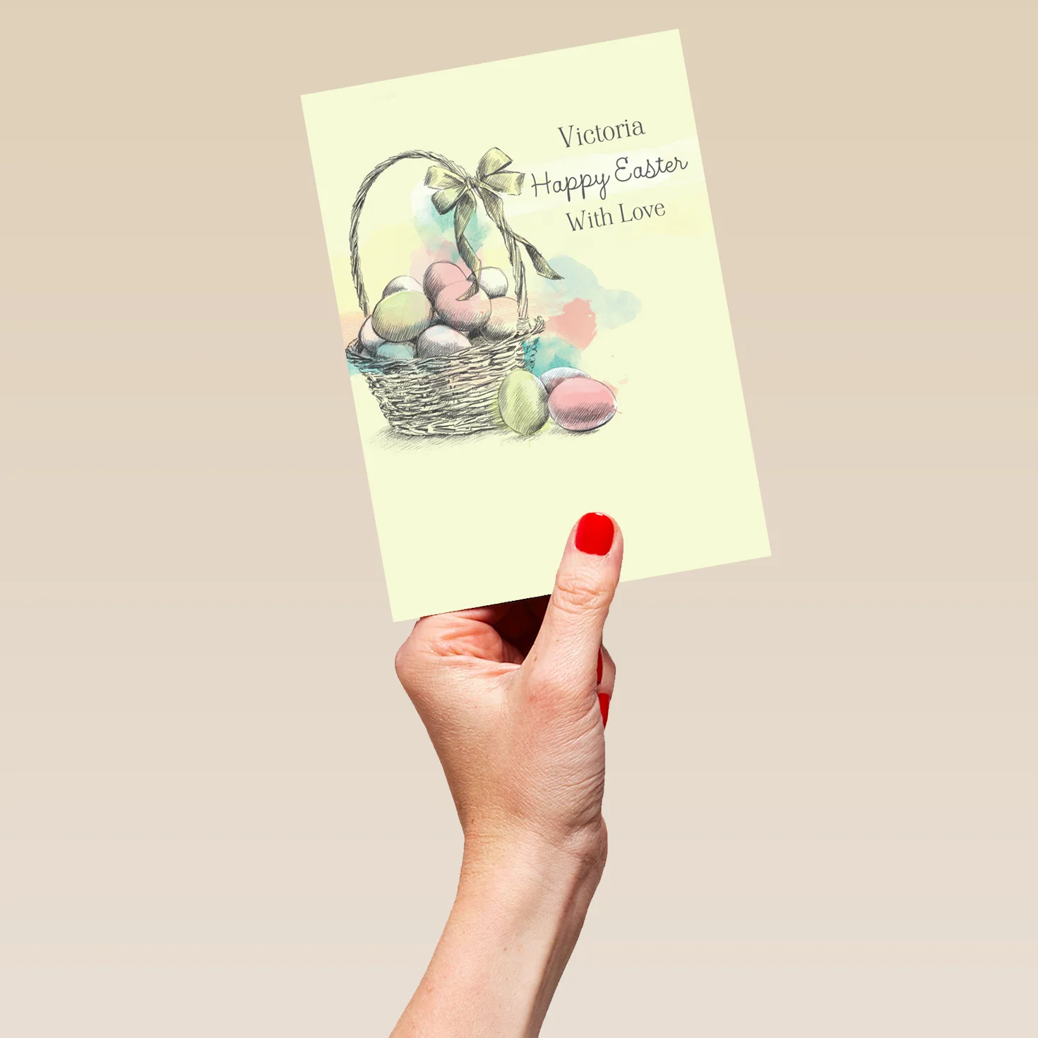 Personalised Traditional Egg Basket Easter Card - Image 5