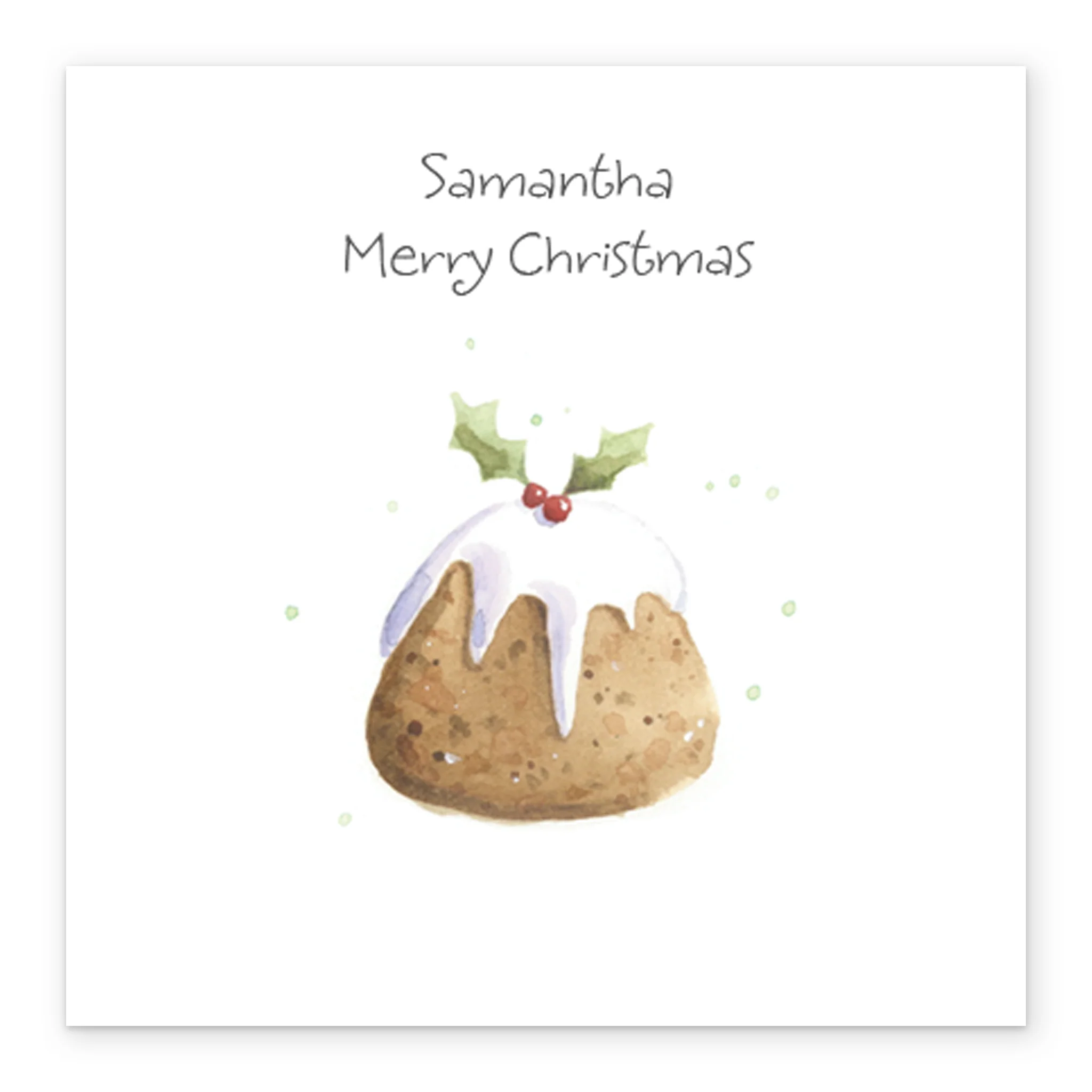 Personalised Traditional Festive Pudding Christmas Card - Image 2