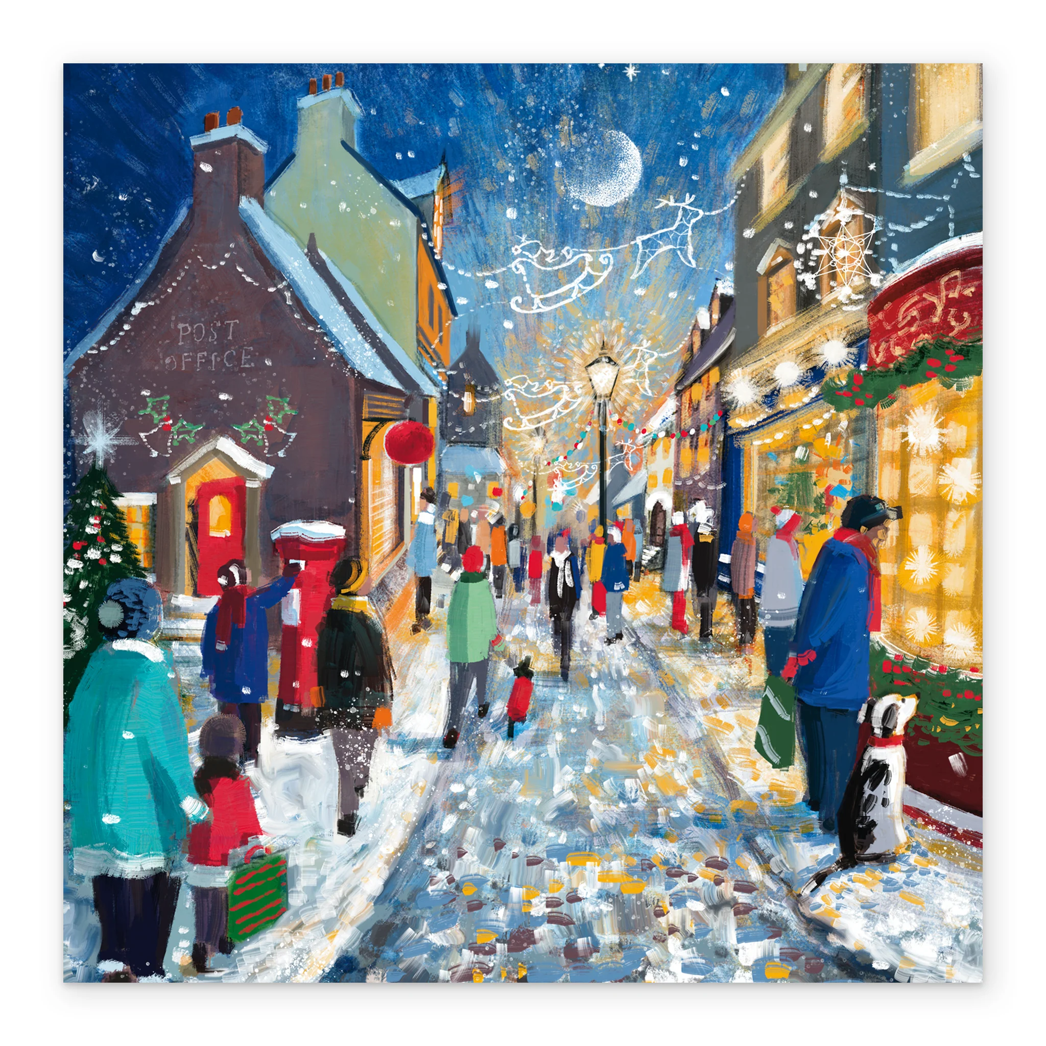 Personalised Traditional Festive Street Scene Christmas Card - Image 2