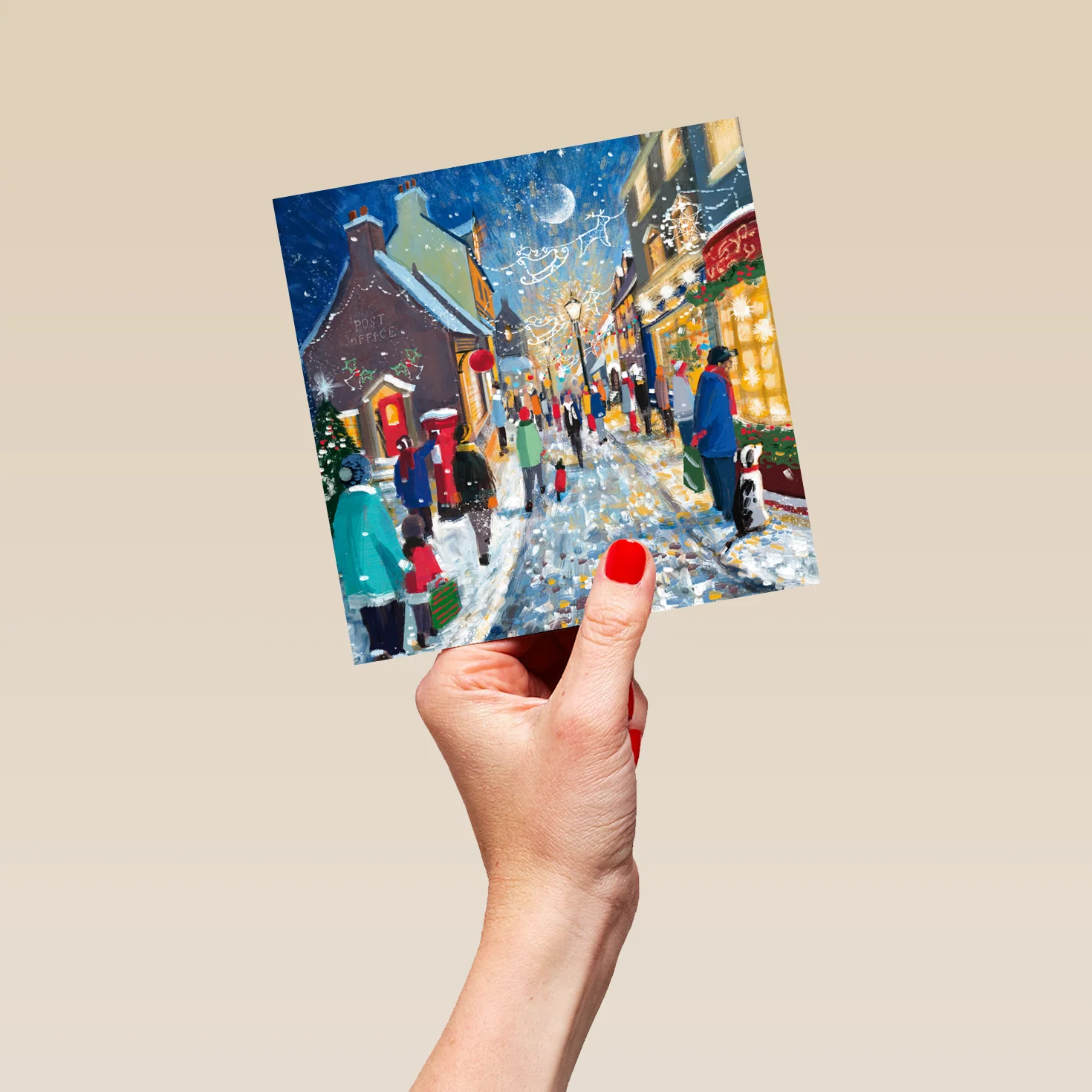 Personalised Traditional Festive Street Scene Christmas Card - Image 5