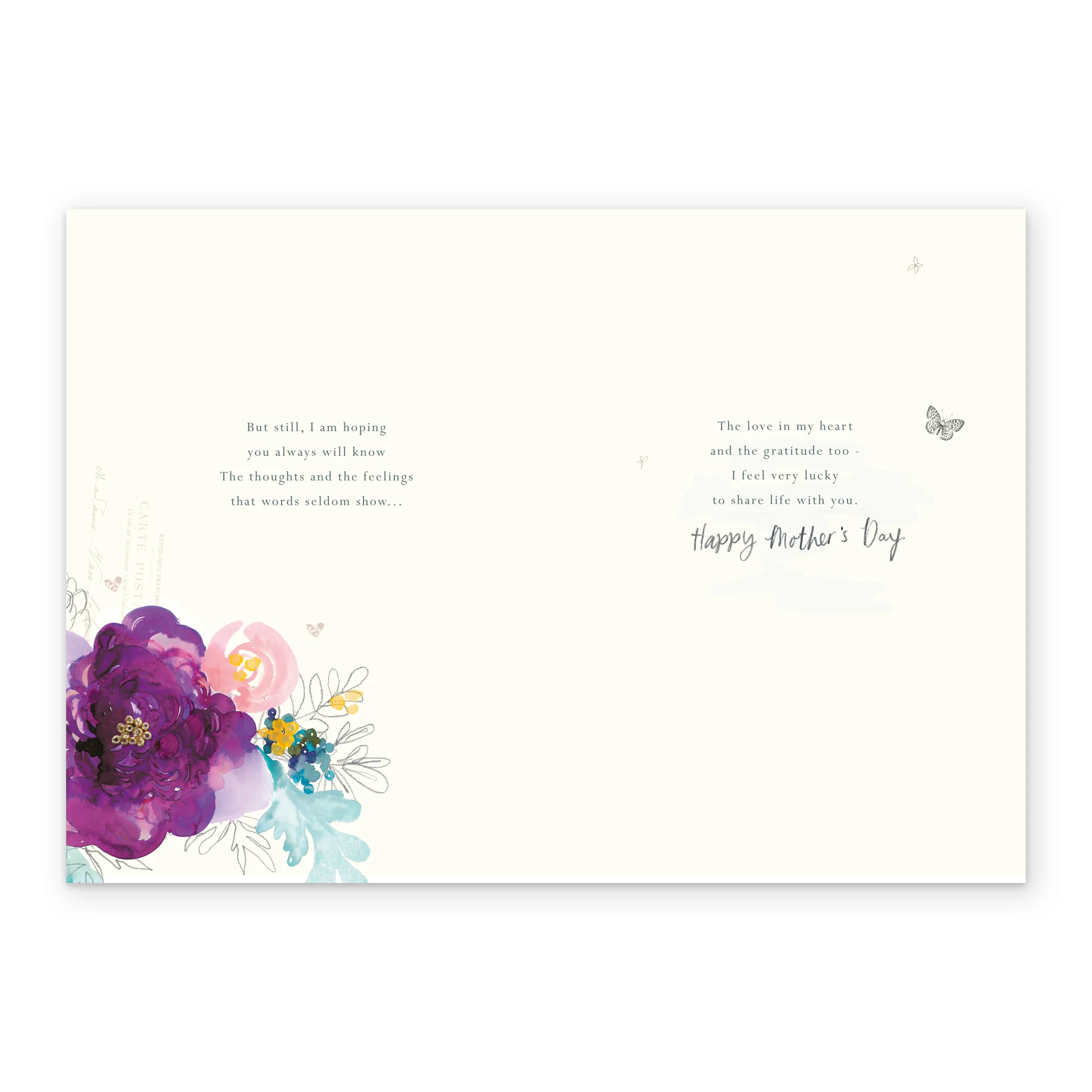 Personalised Traditional Floral Bouquet Mother's Day Card For Wife - Image 3