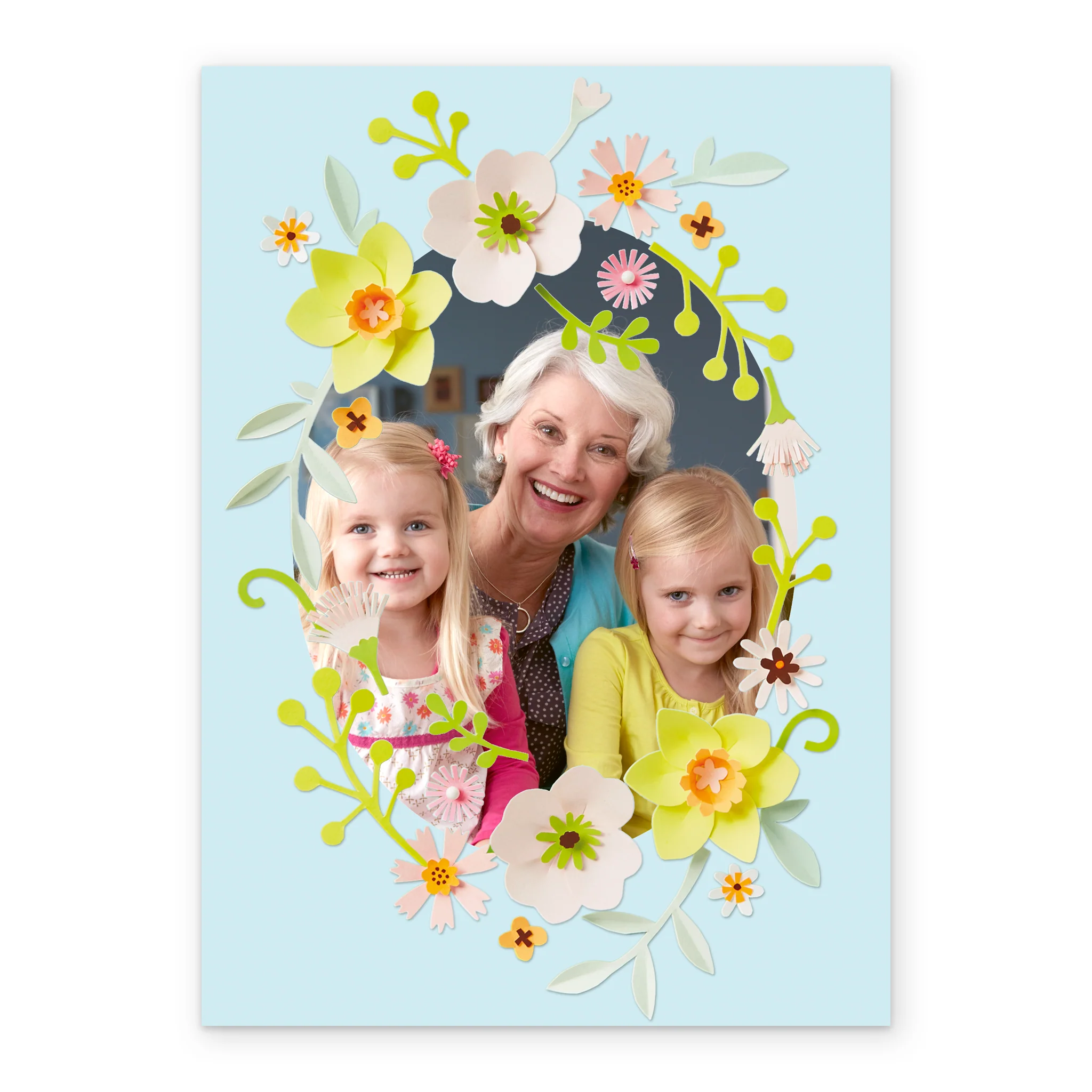 Personalised Traditional Floral Frame Photo Upload Easter Card - Image 2