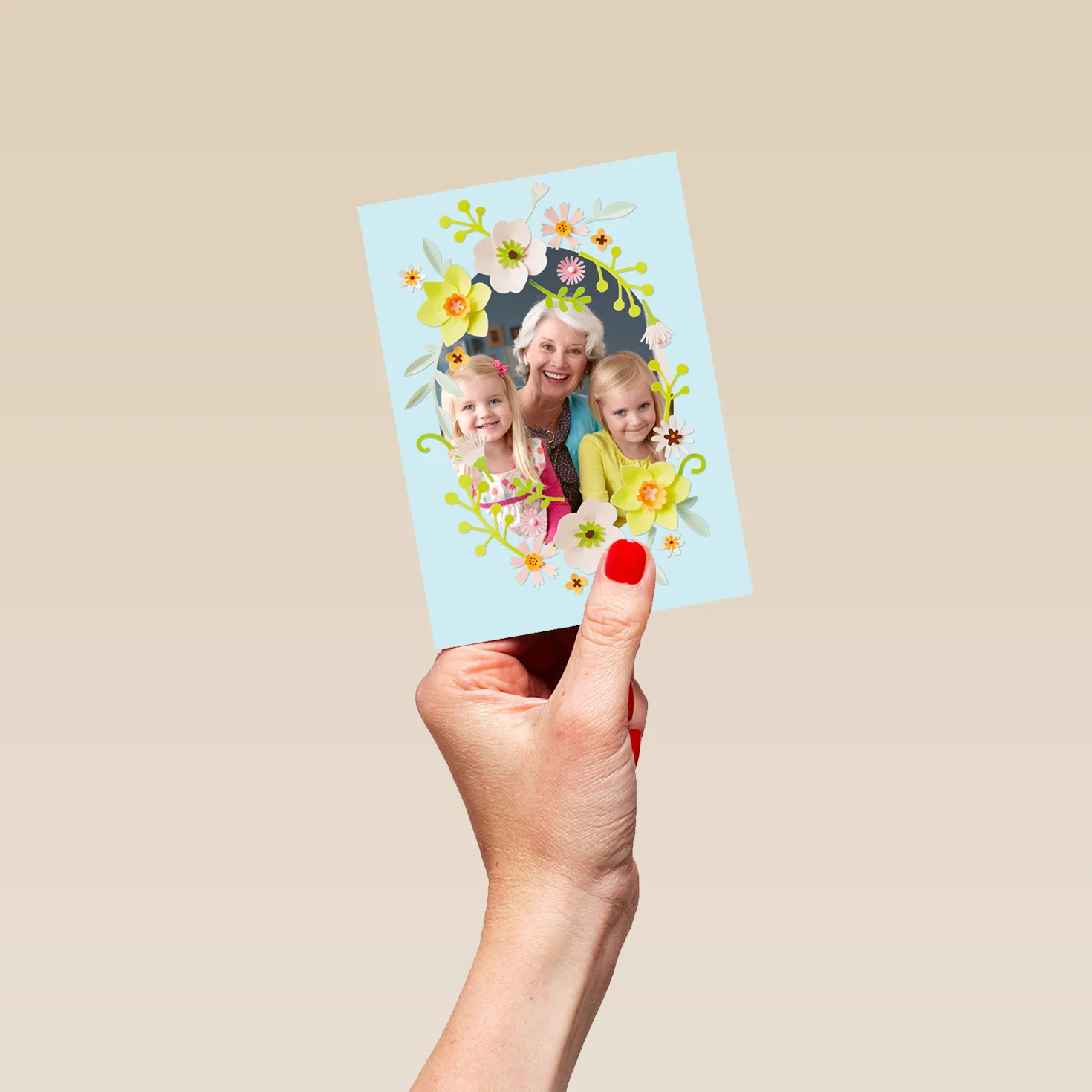 Personalised Traditional Floral Frame Photo Upload Easter Card - Image 4