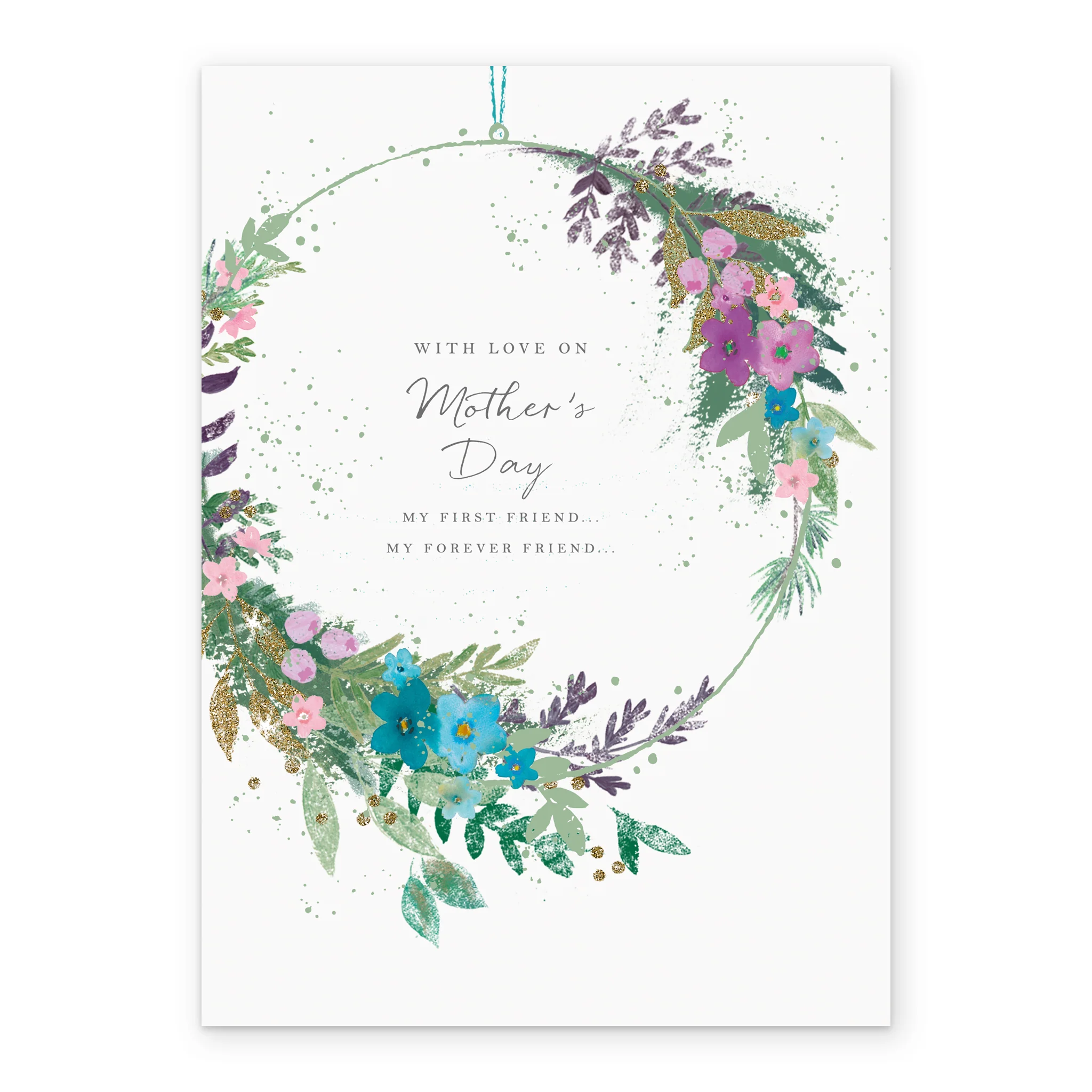Personalised Traditional Floral Wreath With Love Mother's Day Card - Image 2