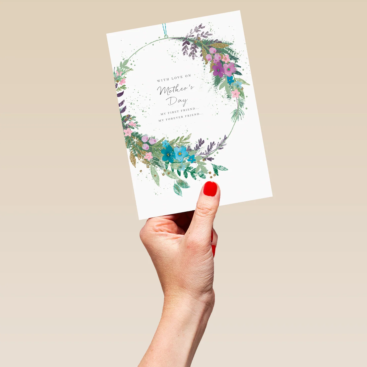 Personalised Traditional Floral Wreath With Love Mother's Day Card - Image 5