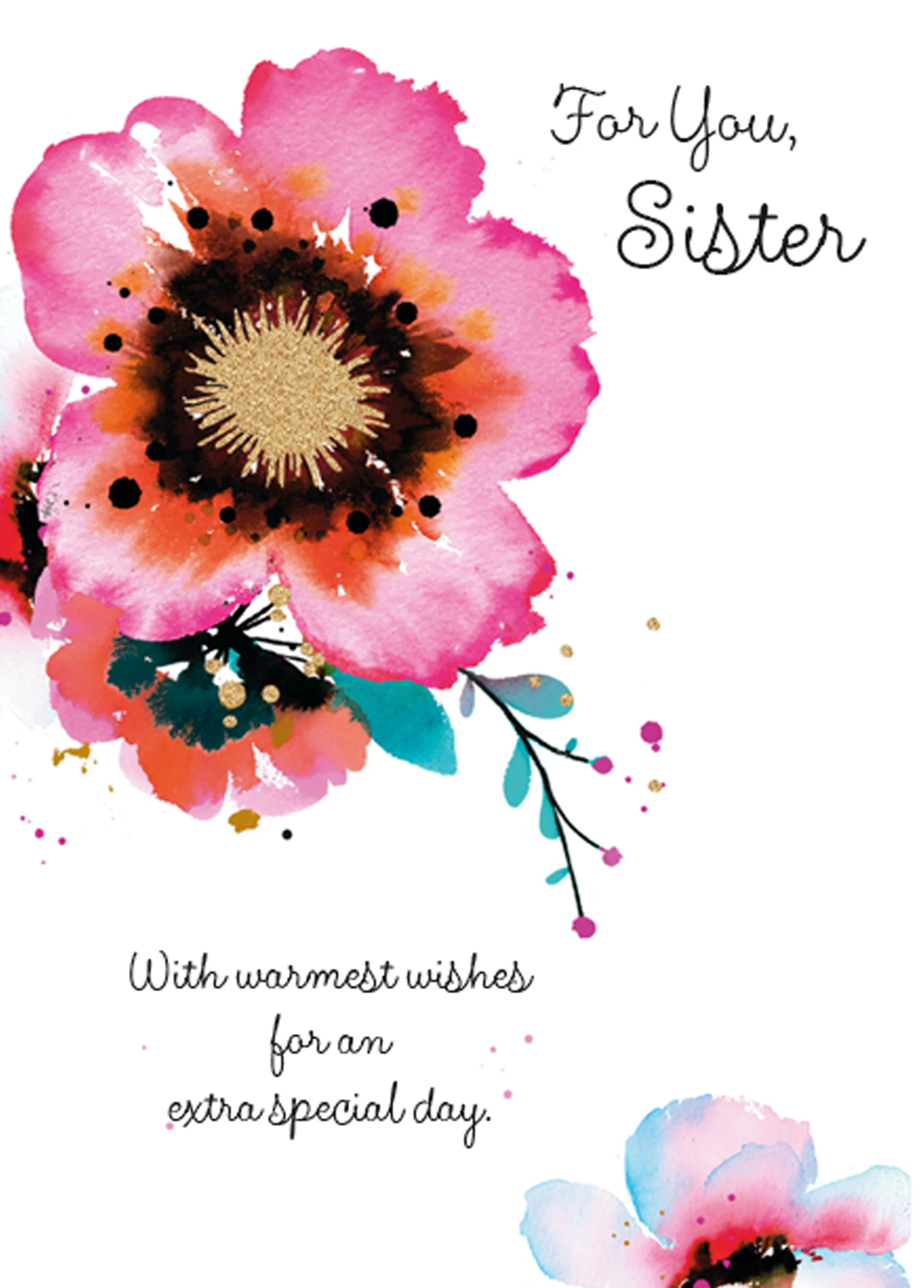 Personalised Traditional Flowers Card For Sister