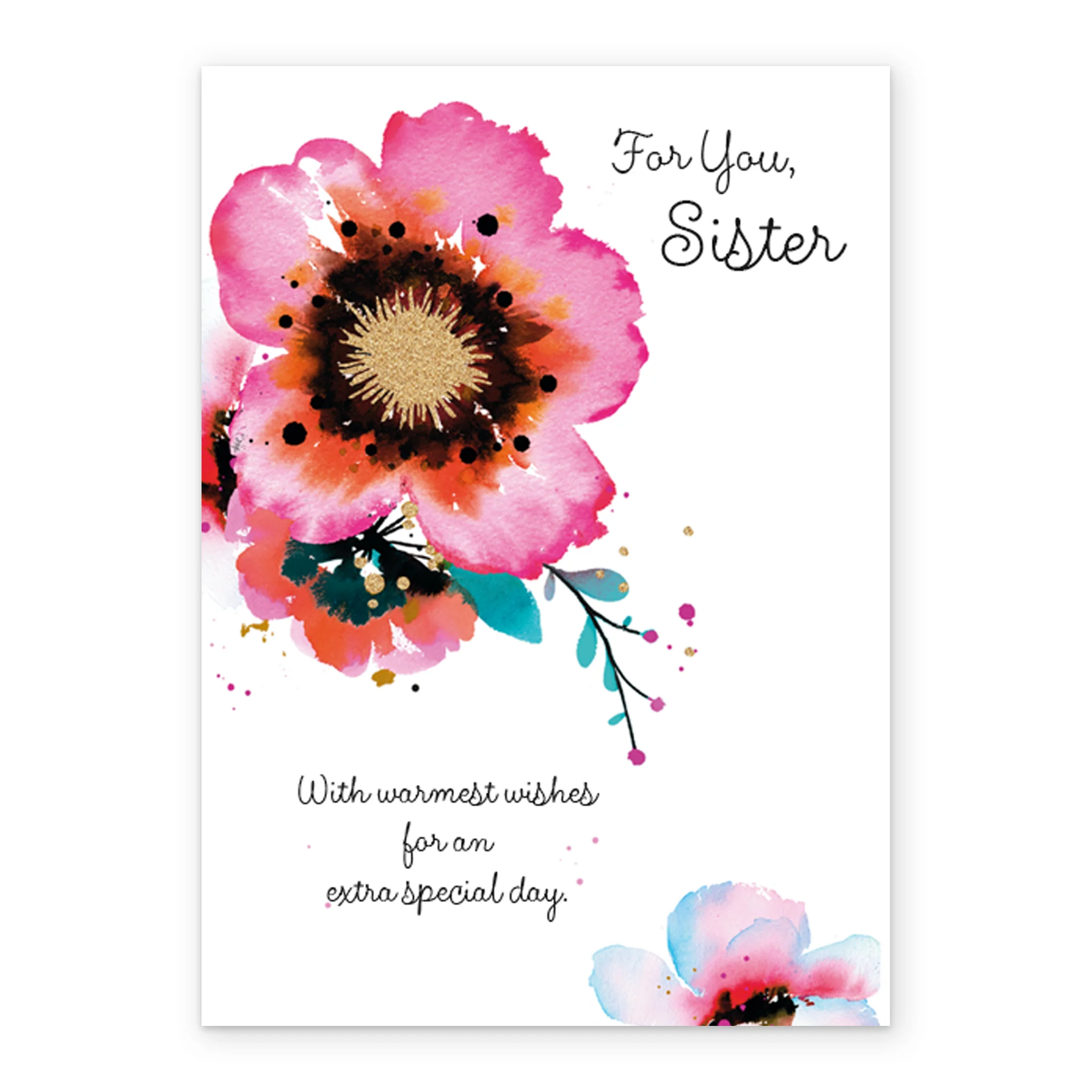 Personalised Traditional Flowers Card For Sister - Image 2