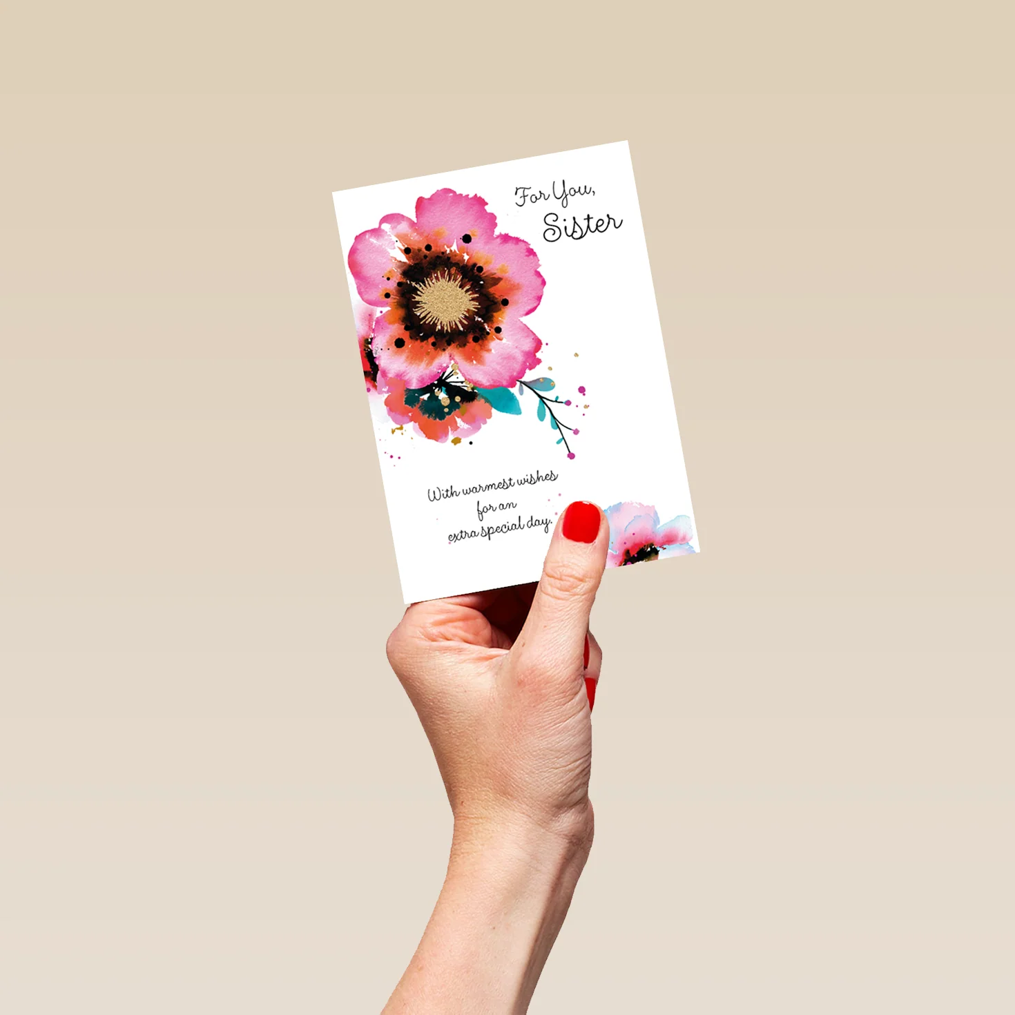 Personalised Traditional Flowers Card For Sister - Image 4