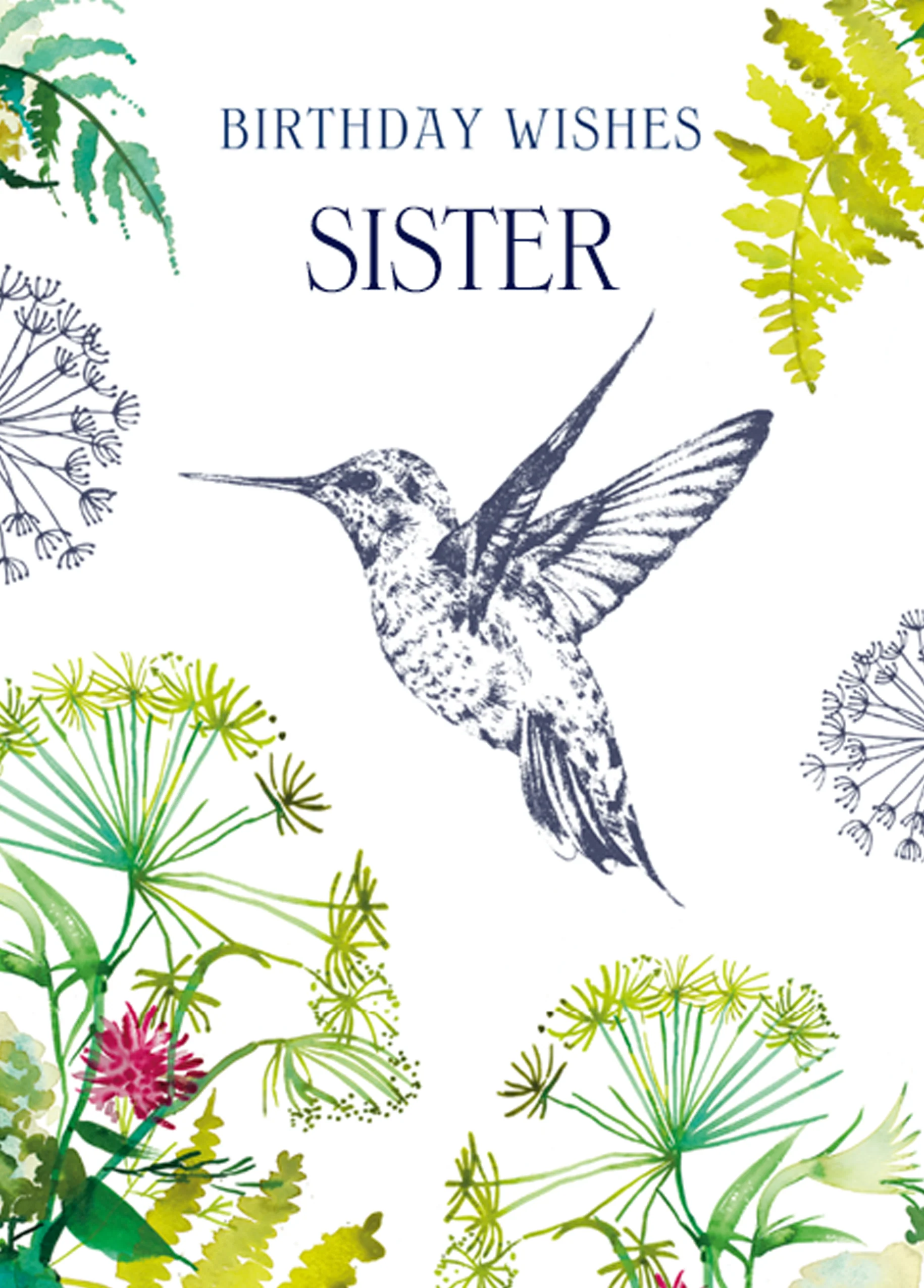 Personalised Traditional Flowers Sister Card